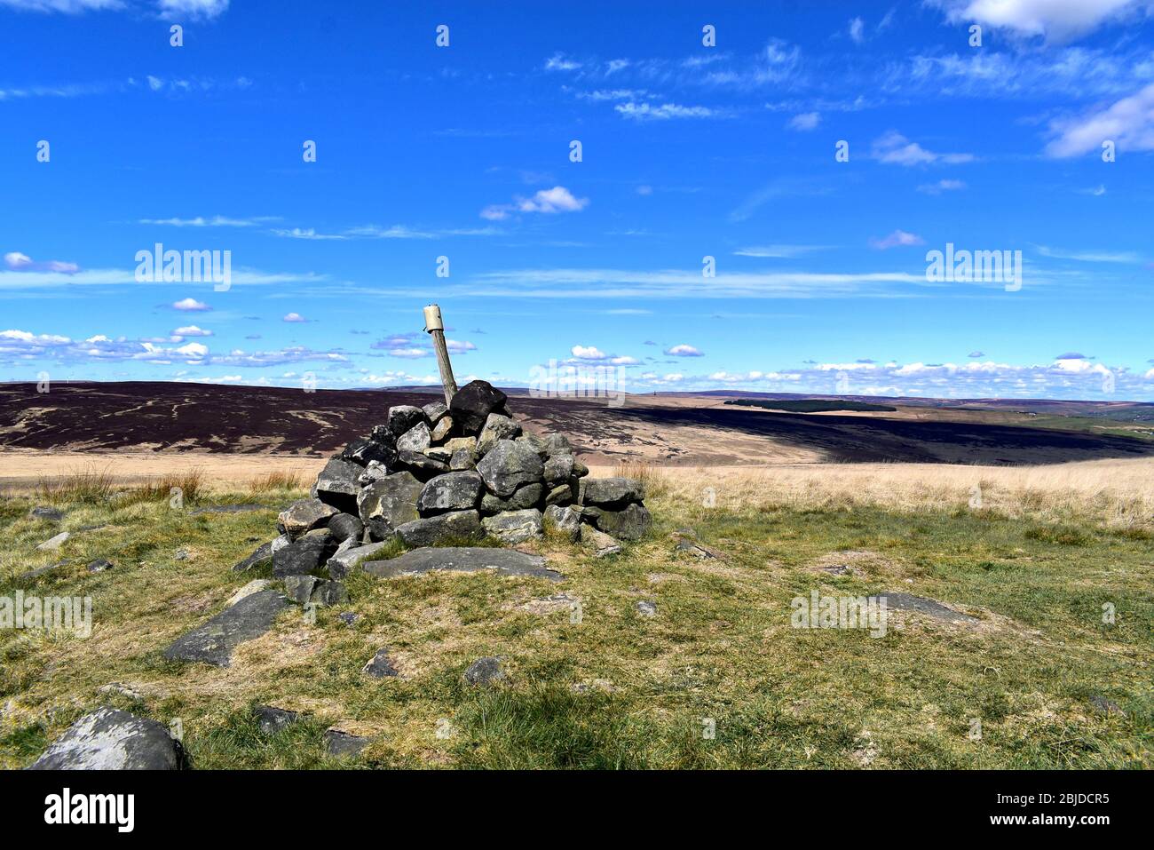 Cairn on Great Manshead Hill. Stock Photo