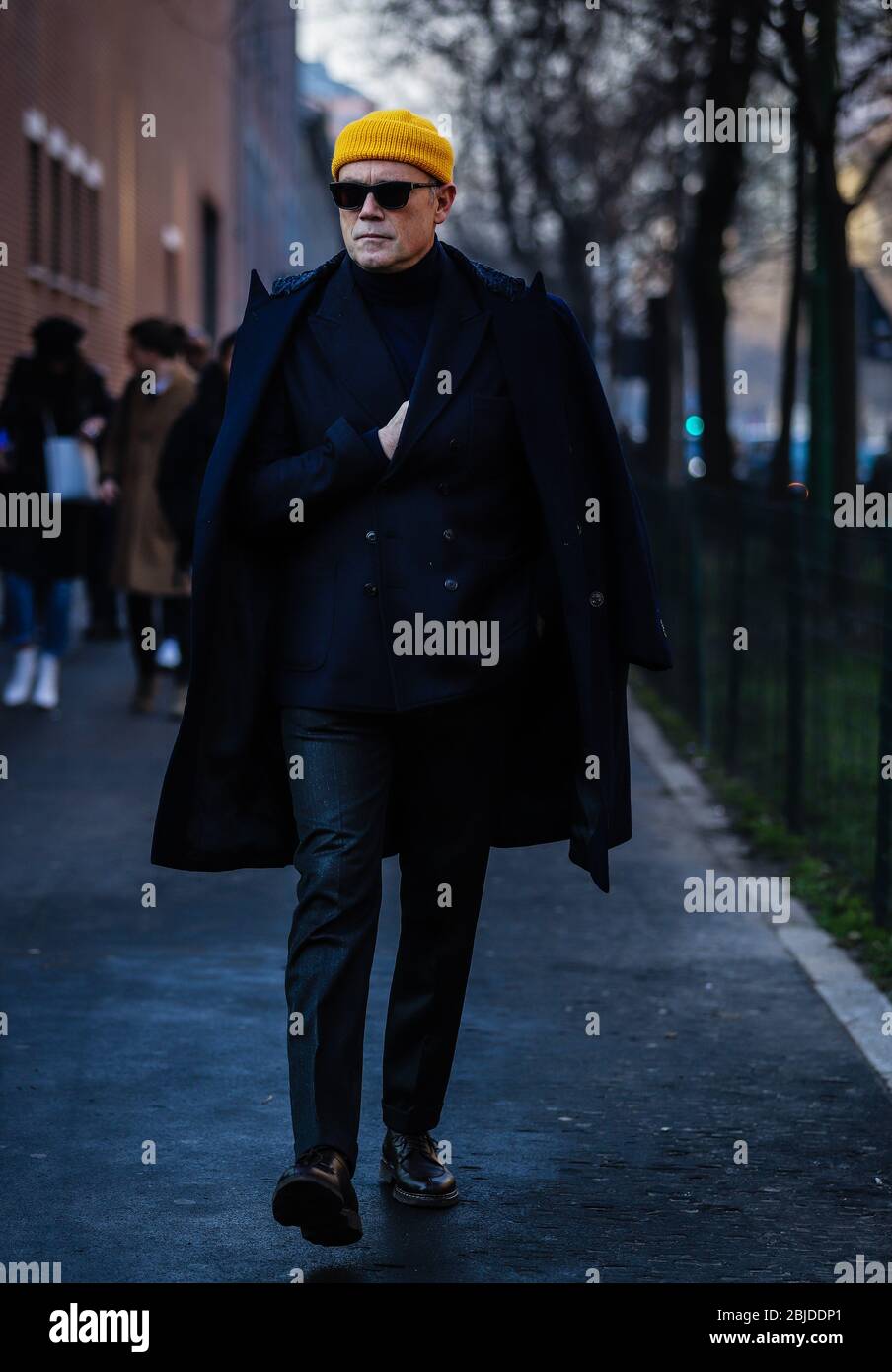 MILAN, Italy- January 13 2020: Cesare Cunaccia on the street during the ...