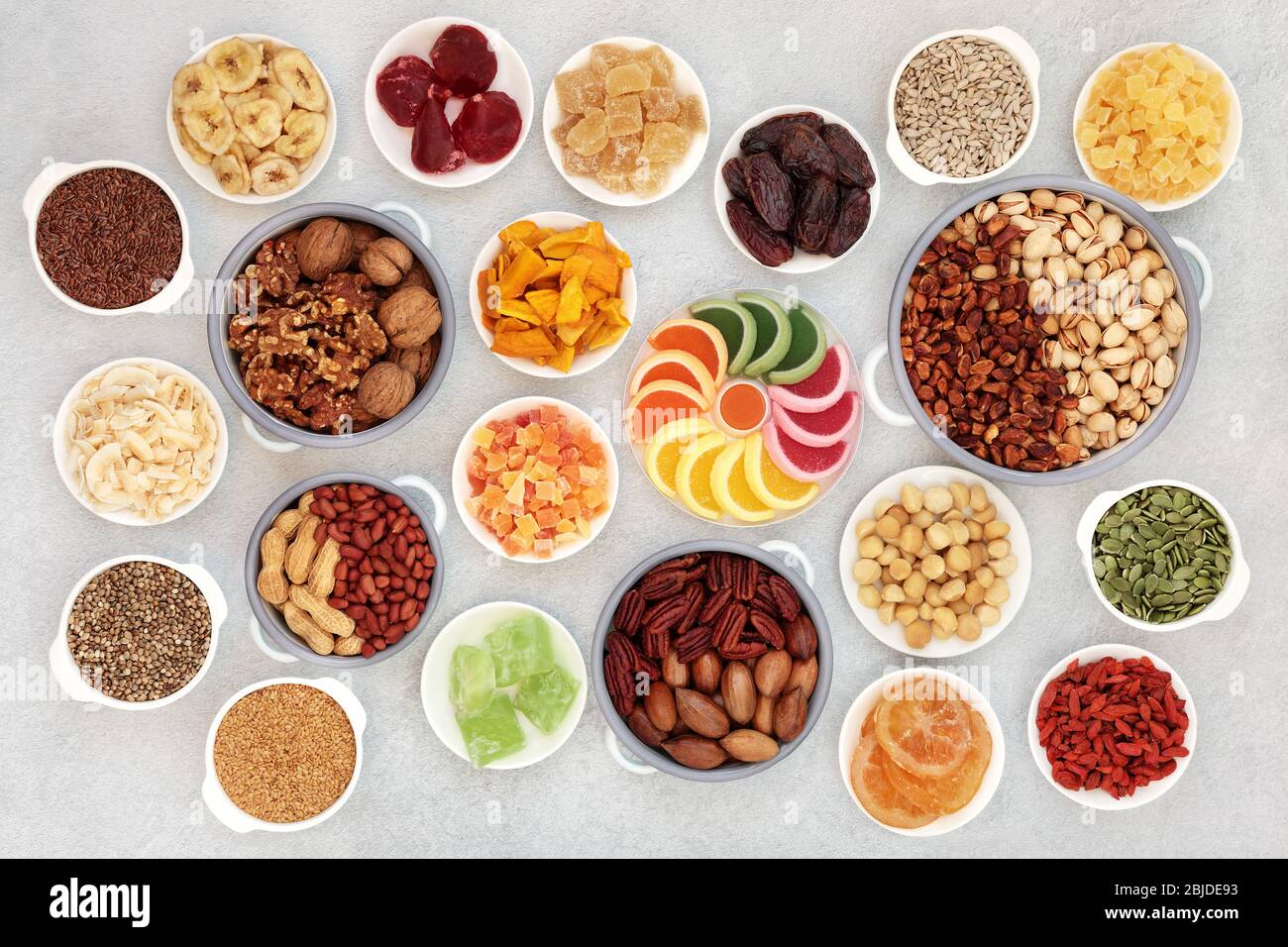 Healthy dried fruit nut and seed selection. High in antioxidants