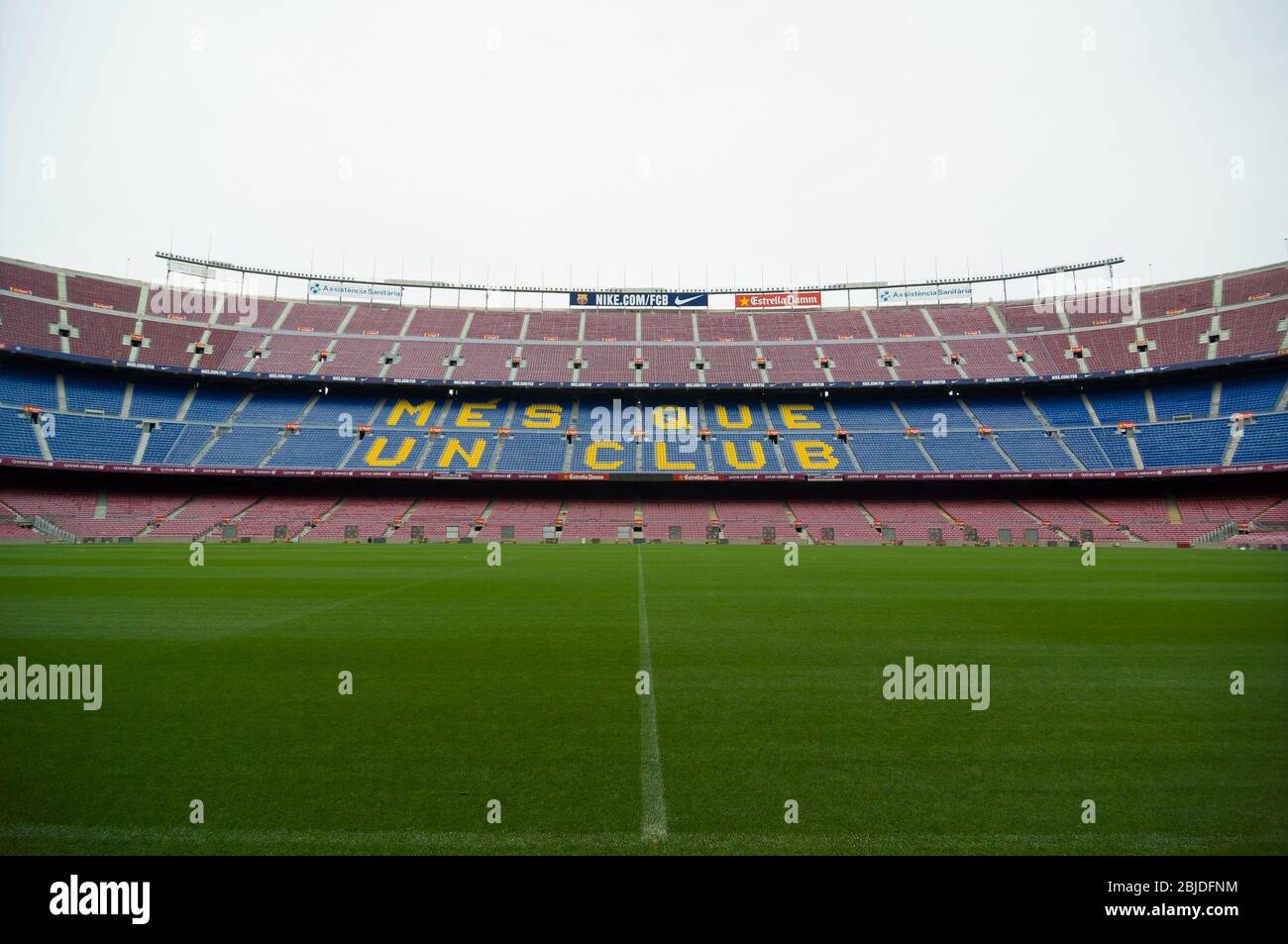Barcelona, Spain - September 22, 2014: Camp Nou is a largest stadium in Europe. It has been the home of FC Barcelona since its completion in 1957. Bar Stock Photo