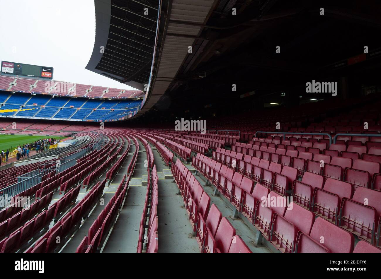 Barcelona, Spain - September 22, 2014: View of the Camp Nou stadium tribunes, Barcelona, Spain Stock Photo