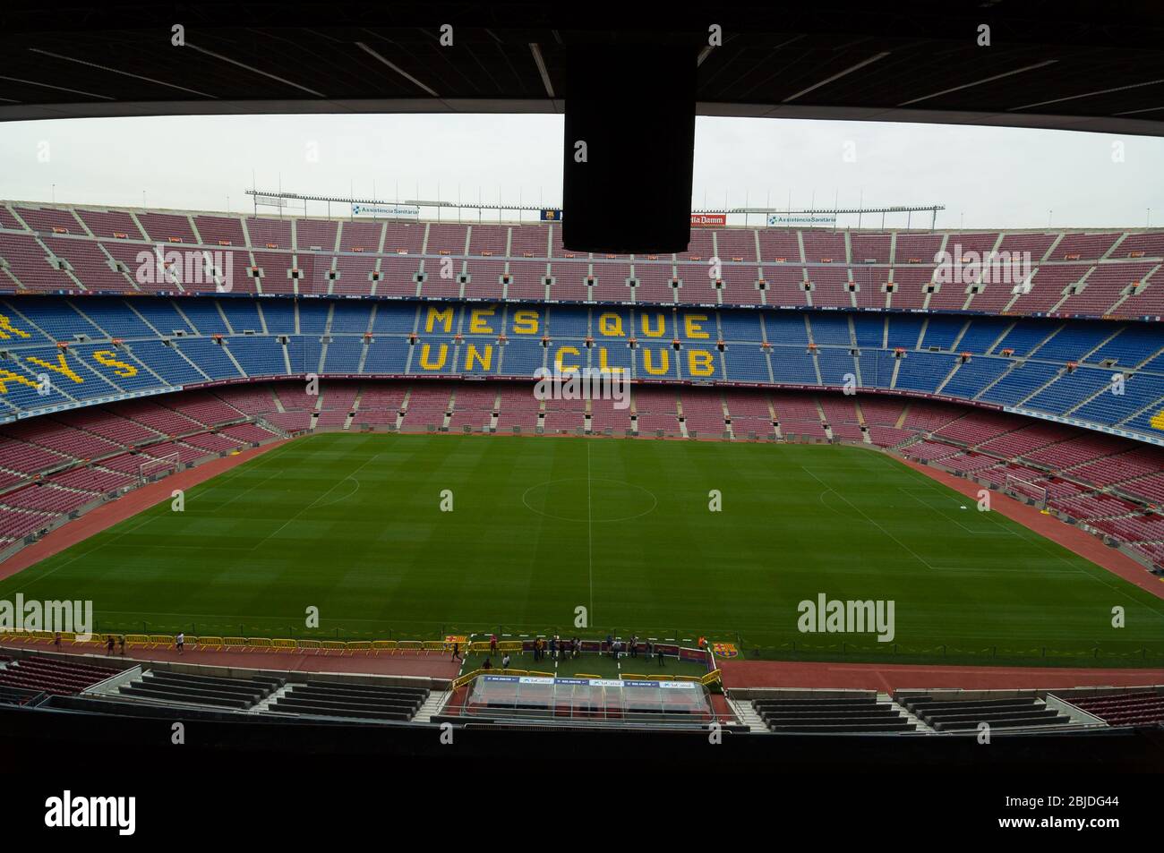 Barcelona, Spain - September 22, 2014: Nou Camp is a largest stadium in Europe and the second largest association football stadium in the world. Barce Stock Photo