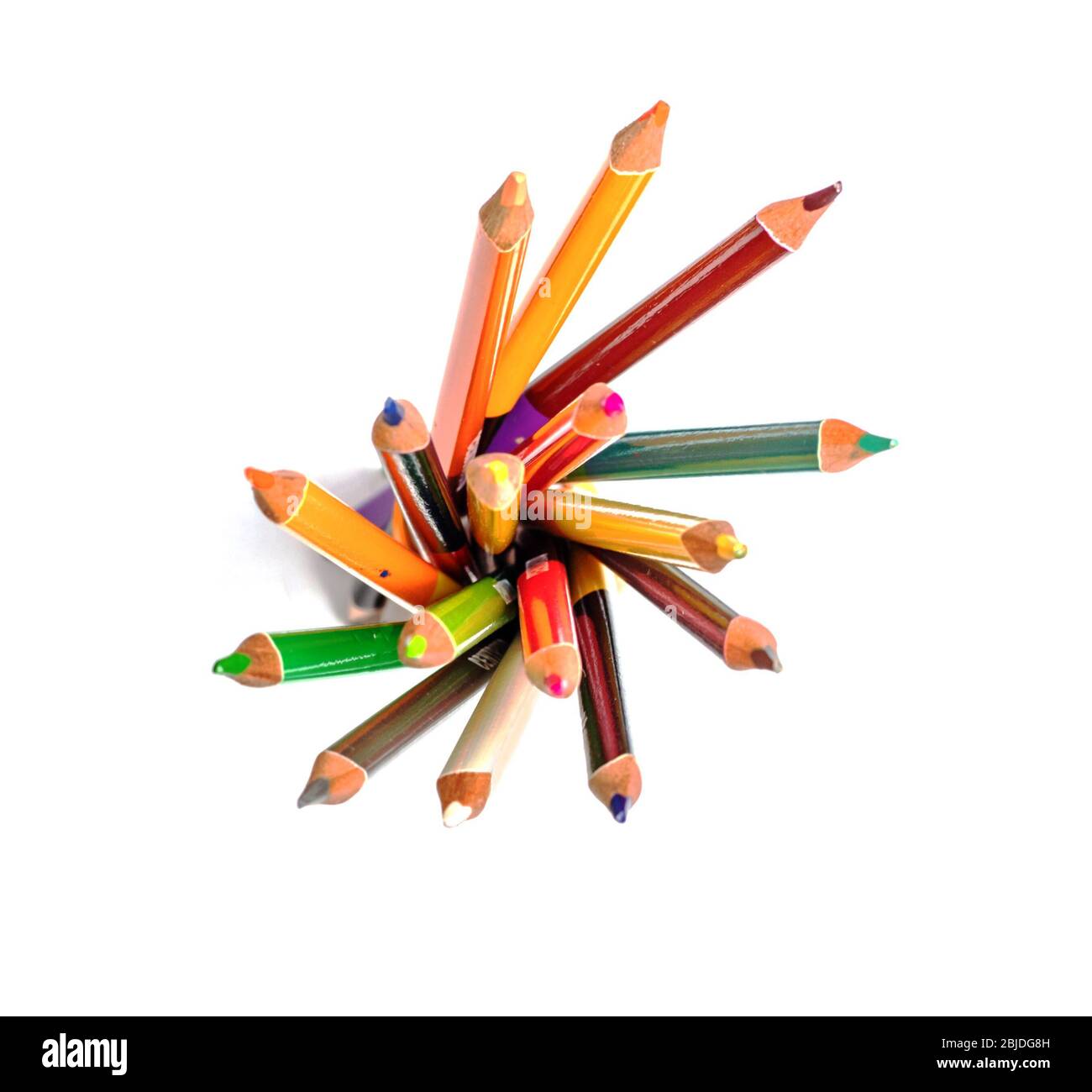 Colored pencils on a white background Stock Photo
