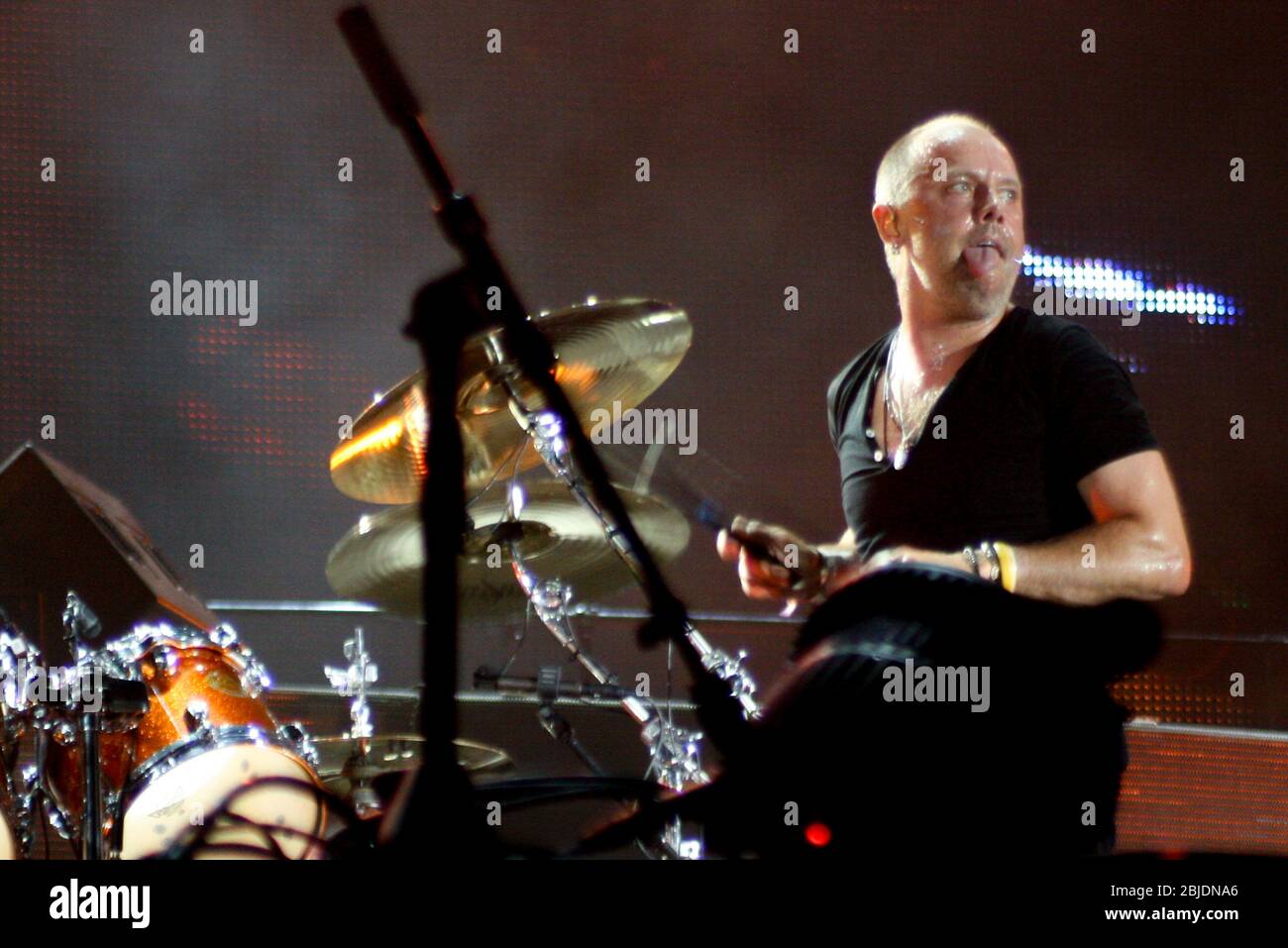 RIO DE JANEIRO 25.09.2011: Metallica performs at the main stage of Rock in Rio IV, on the third day of the festival Stock Photo