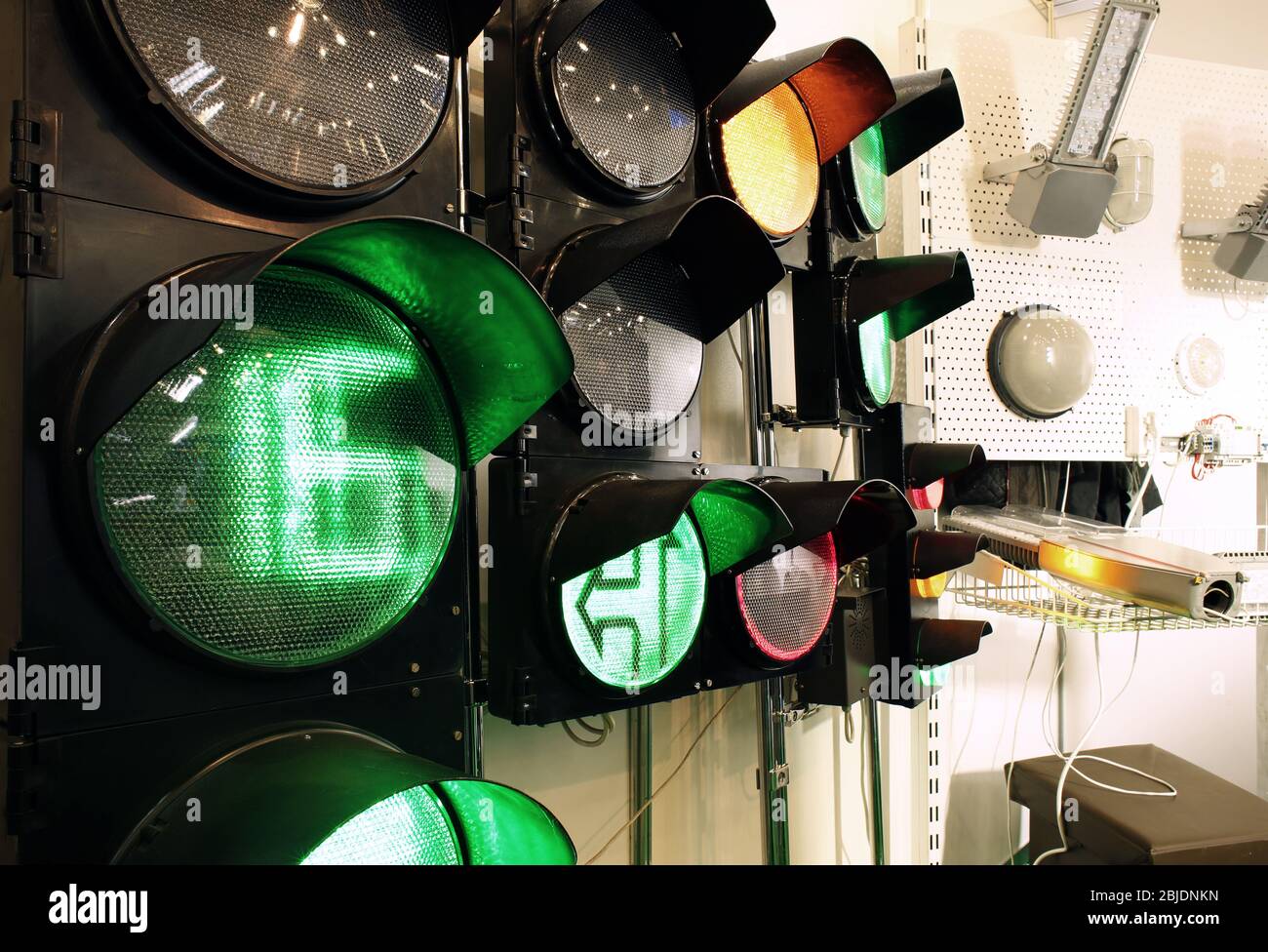 Closeup of traffic light with timer Stock Photo Alamy