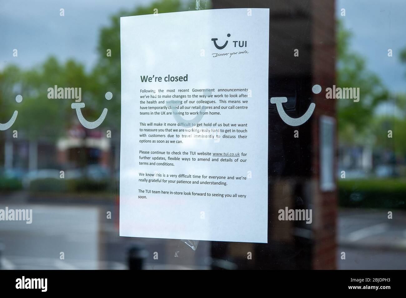 StainesuponThames, Surrey, UK. 29th April, 2020. Travel agents shops