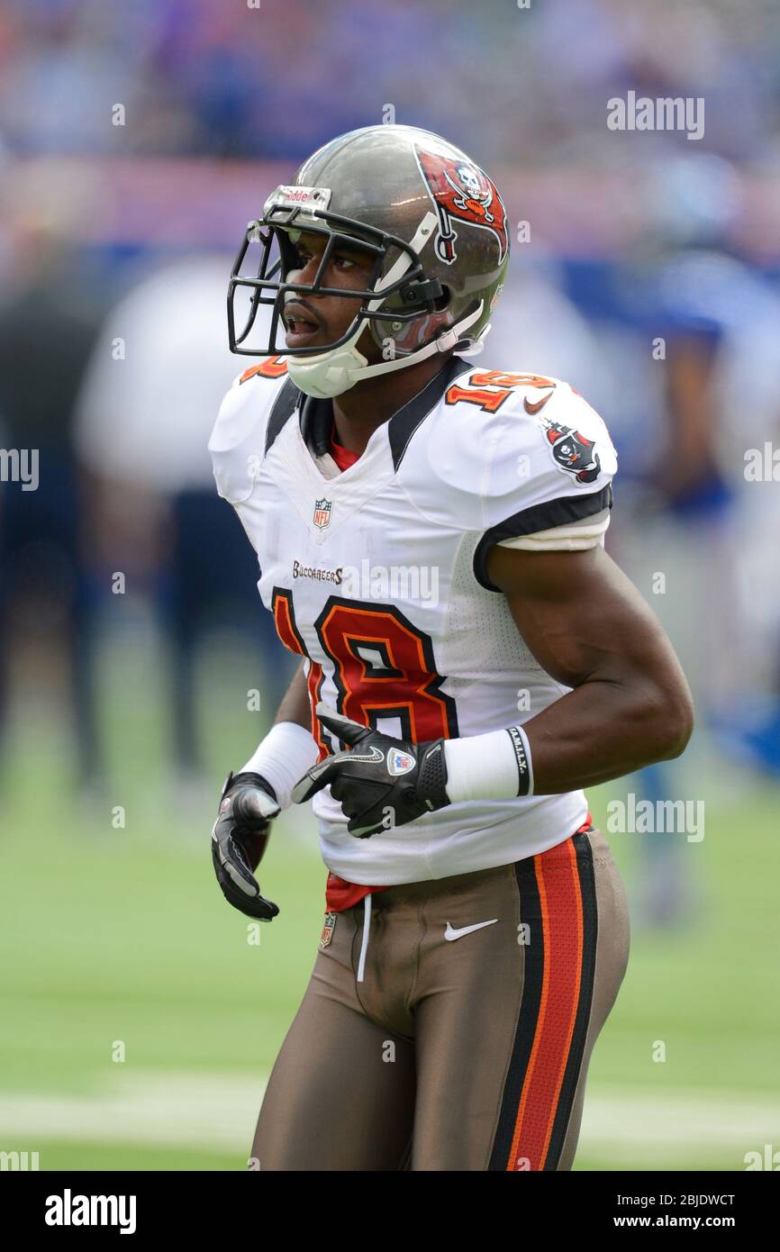 16 September 2012: Tampa Bay Buccaneers wide receiver Sammie Stroughter (18) during a week 2 NFL NFC matchup between the Tampa Bay Buccaneers and New Stock Photo