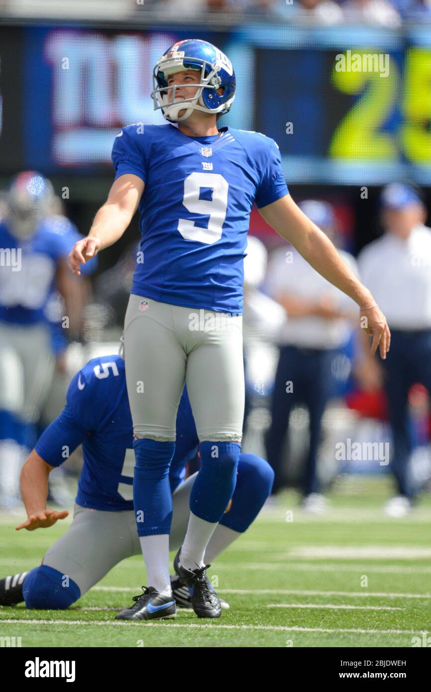 16 September 2012: New York Giants kicker Lawrence Tynes (9) during a week  2 NFL NFC matchup between the Tampa Bay Buccaneers and New York Giants at M  Stock Photo - Alamy