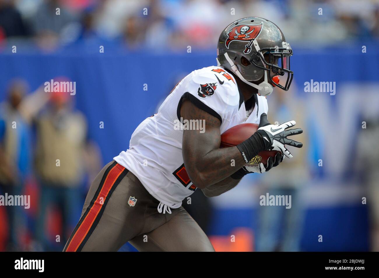 16 September 2012: Tampa Bay Buccaneers wide receiver Arrelious Benn (17) during a week 2 NFL NFC matchup between the Tampa Bay Buccaneers and New Yor Stock Photo
