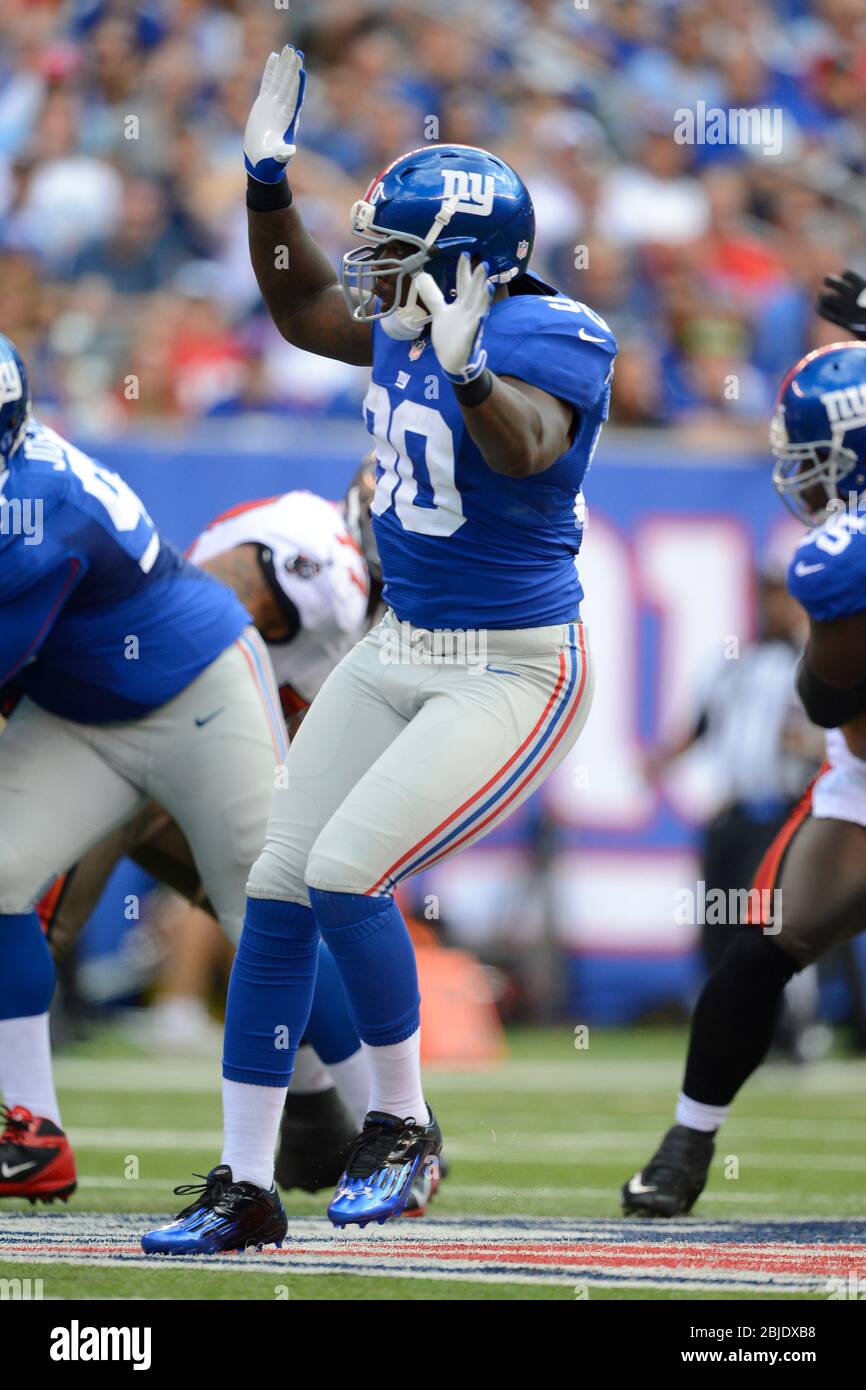 September 15, 2013: New York Giants defensive end Justin Tuck (91) during  the first half of a week 2 NFL matchup between the Denver Broncos and the  Ne Stock Photo - Alamy