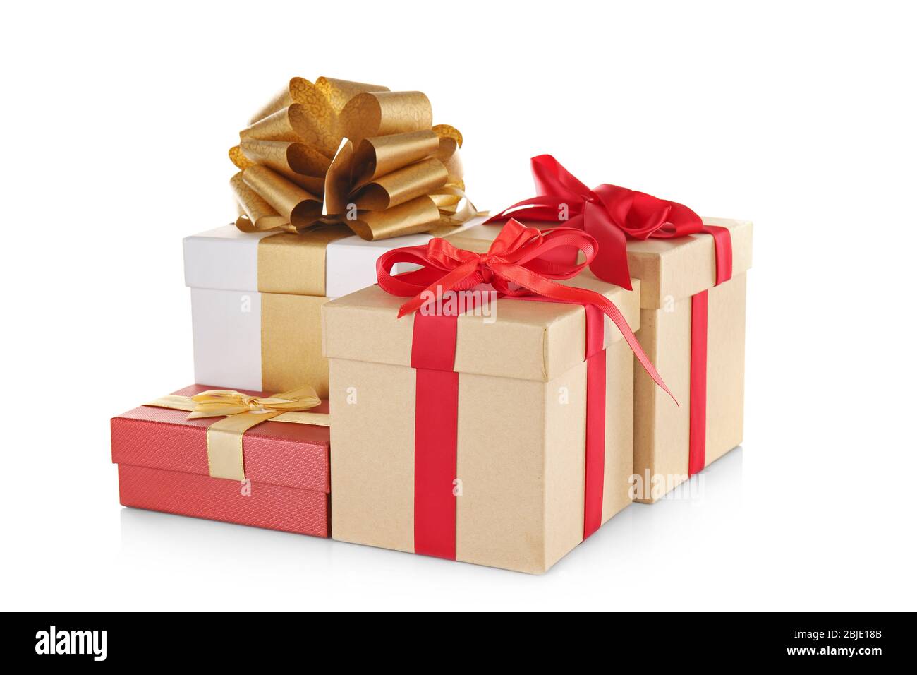 Set of gift boxes isolated on white Stock Photo - Alamy