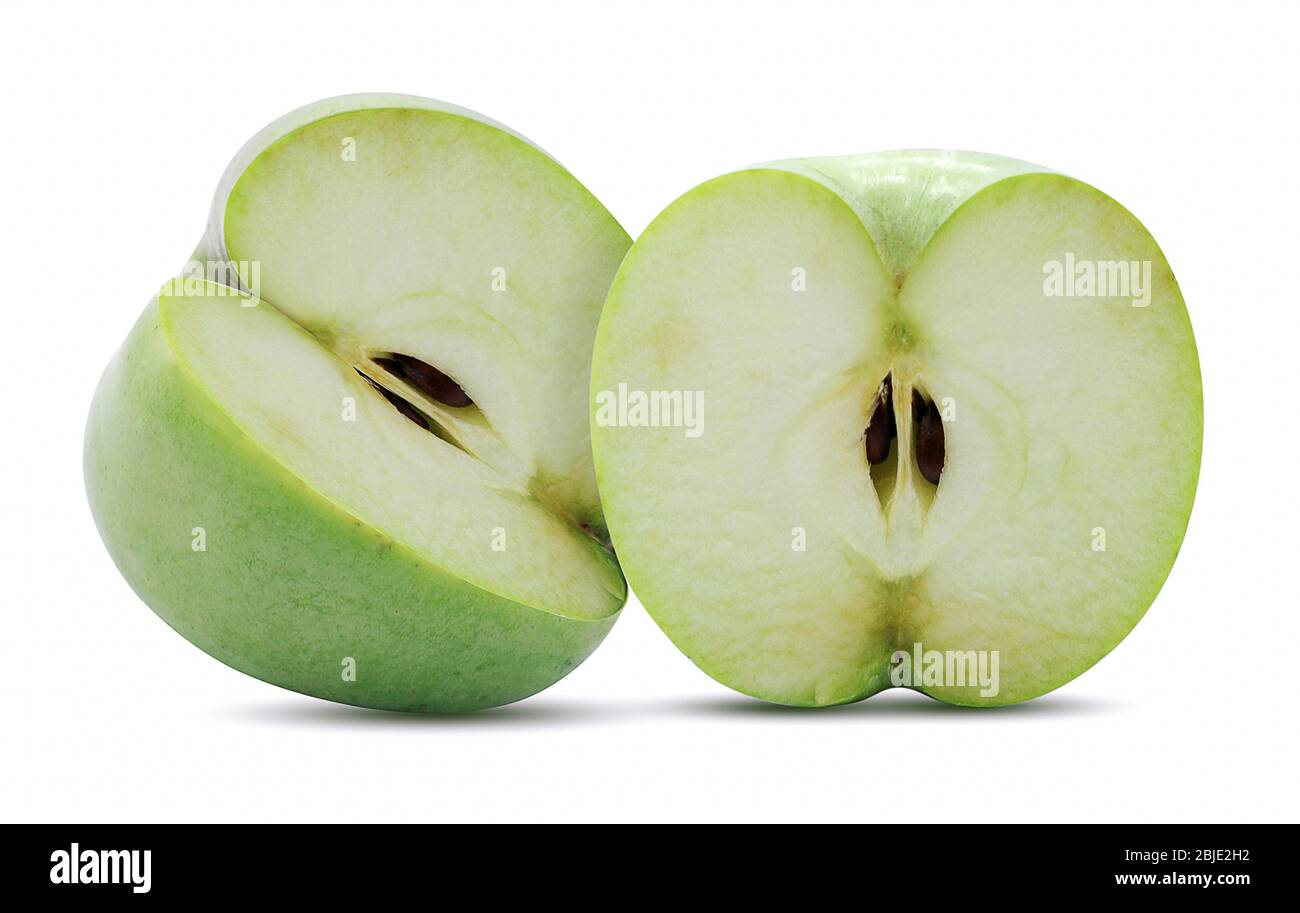 Green apple isolated on white background Stock Photo - Alamy
