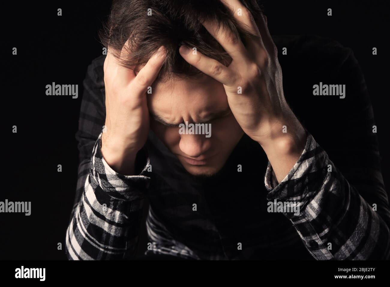 Sad black man patient hi-res stock photography and images - Alamy