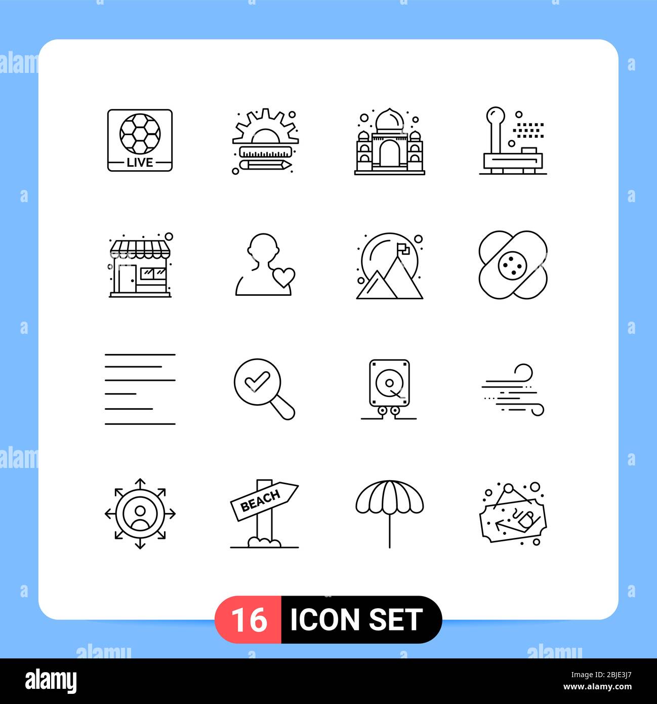 Outline Pack Of 16 Universal Symbols Of Hardware Electronic Marketing Electric India Editable Vector Design Elements Stock Vector Image Art Alamy