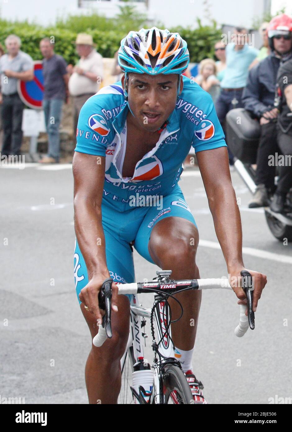 Rony Martias of BBOX Bouygues Telecom during the Championnat de France  2009, cycling race, Saint Brieux on June 28, 2020 in Saint Brieux, France -  Photo Laurent Lairys / DPPI Stock Photo - Alamy