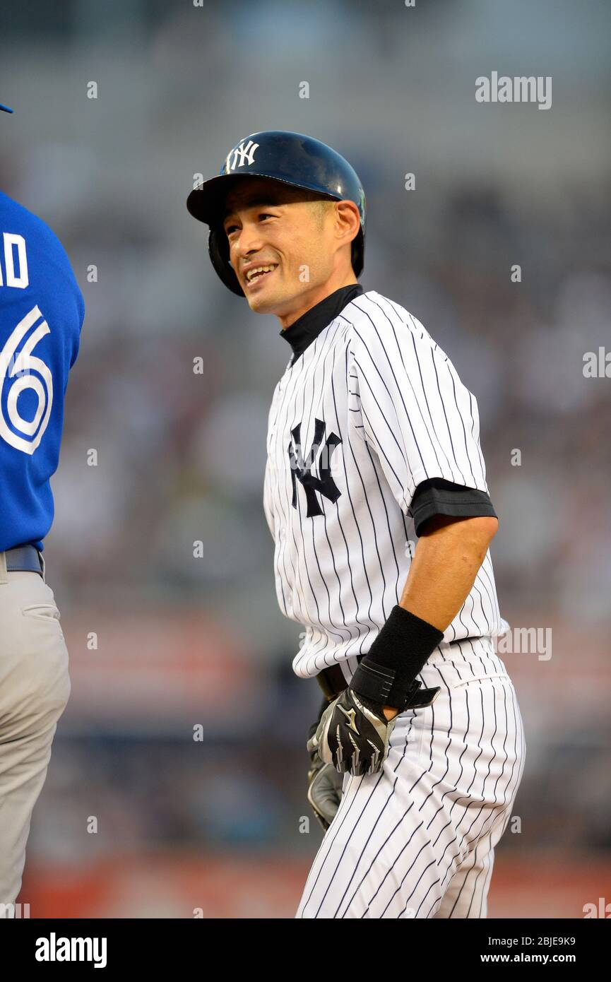 August 21, 2013: New York Yankees right fielder Ichiro Suzuki (31) reached 4000 career hits on Wednesday night at Yankee Stadium vs the Toronto Blue J Stock Photo