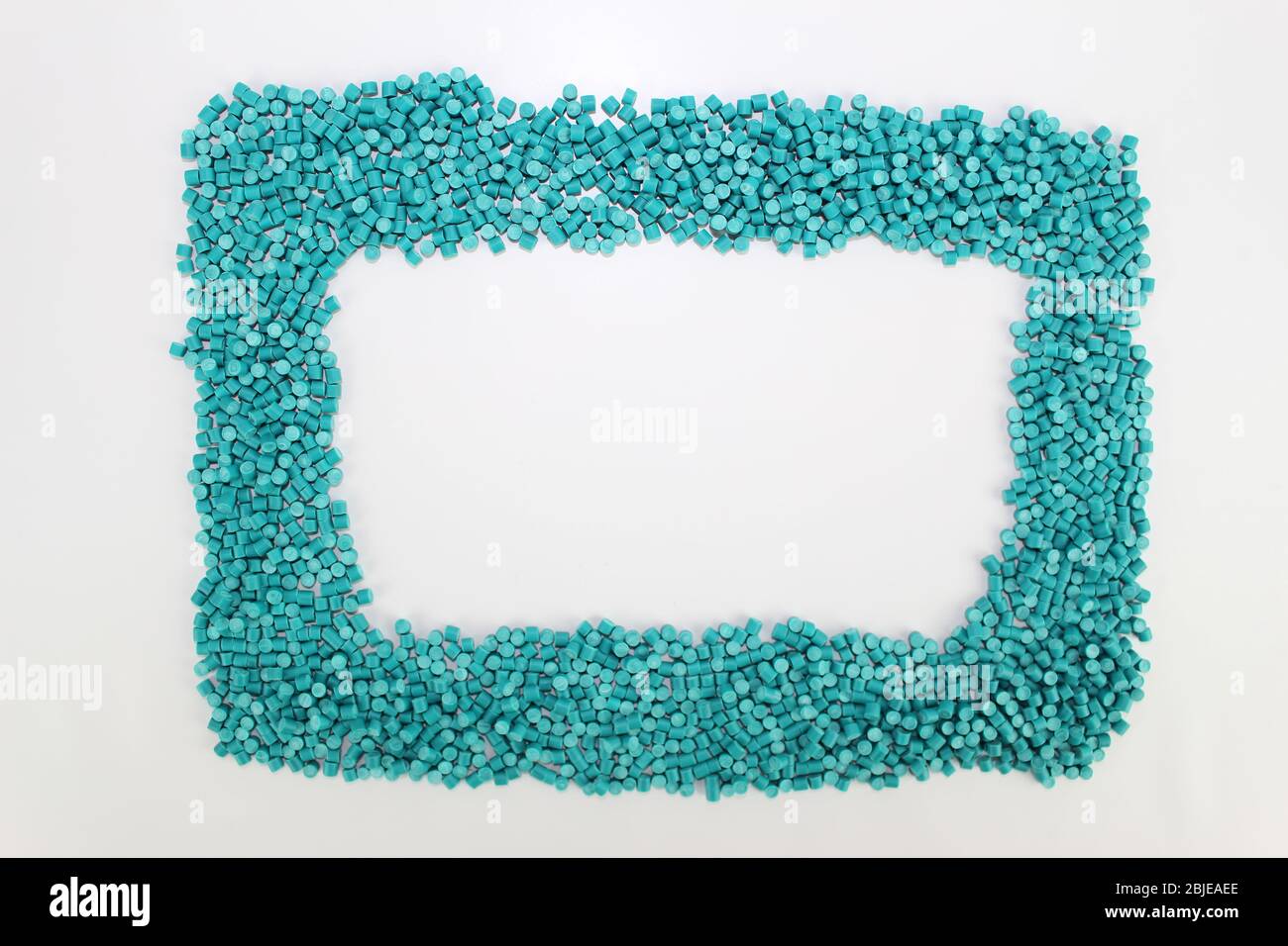 The geometric figure formed by polymers, plastic, which represents a frame with a white background inside. Stock Photo