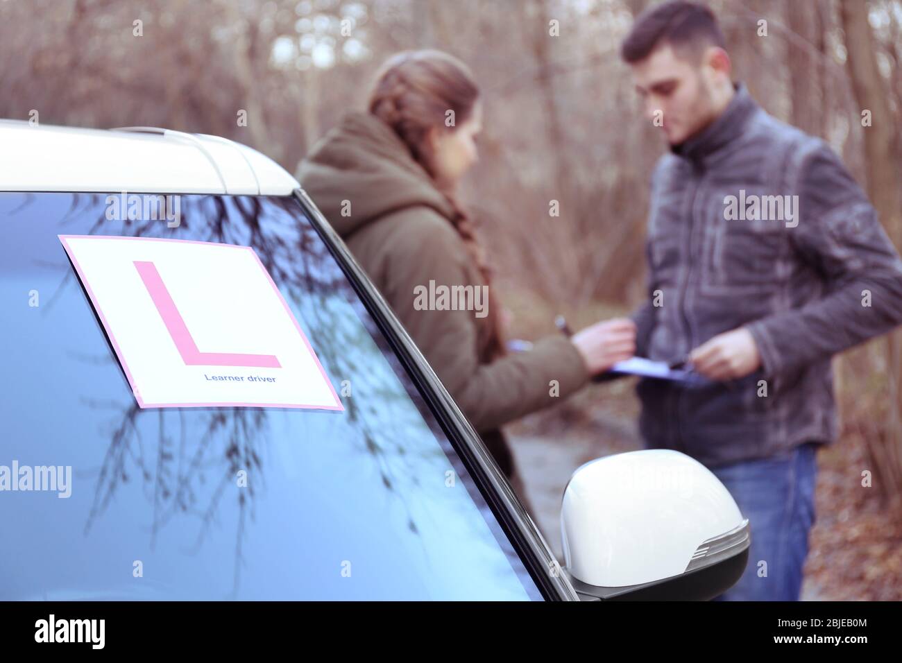 Driver Instructed Car Sign Female learner driver hi-res stock photography and images - Alamy