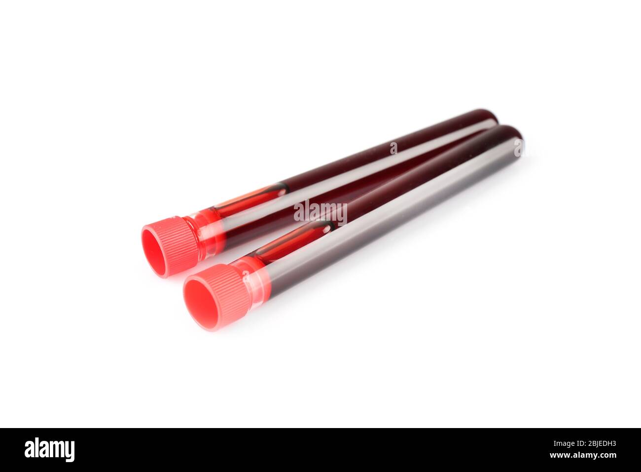 Test tubes with blood samples isolated on white Stock Photo - Alamy