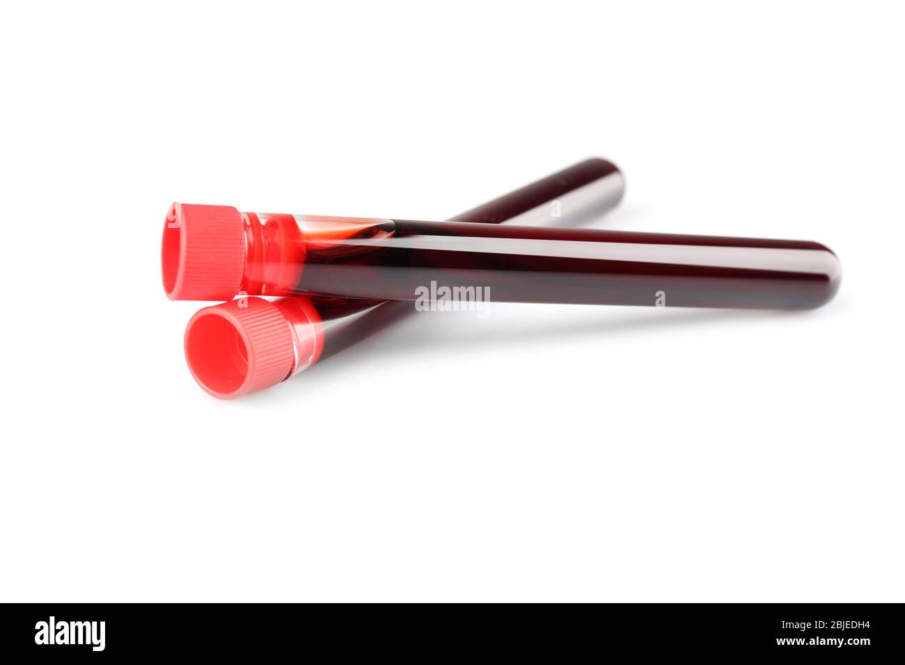 Test tubes with blood samples isolated on white Stock Photo - Alamy