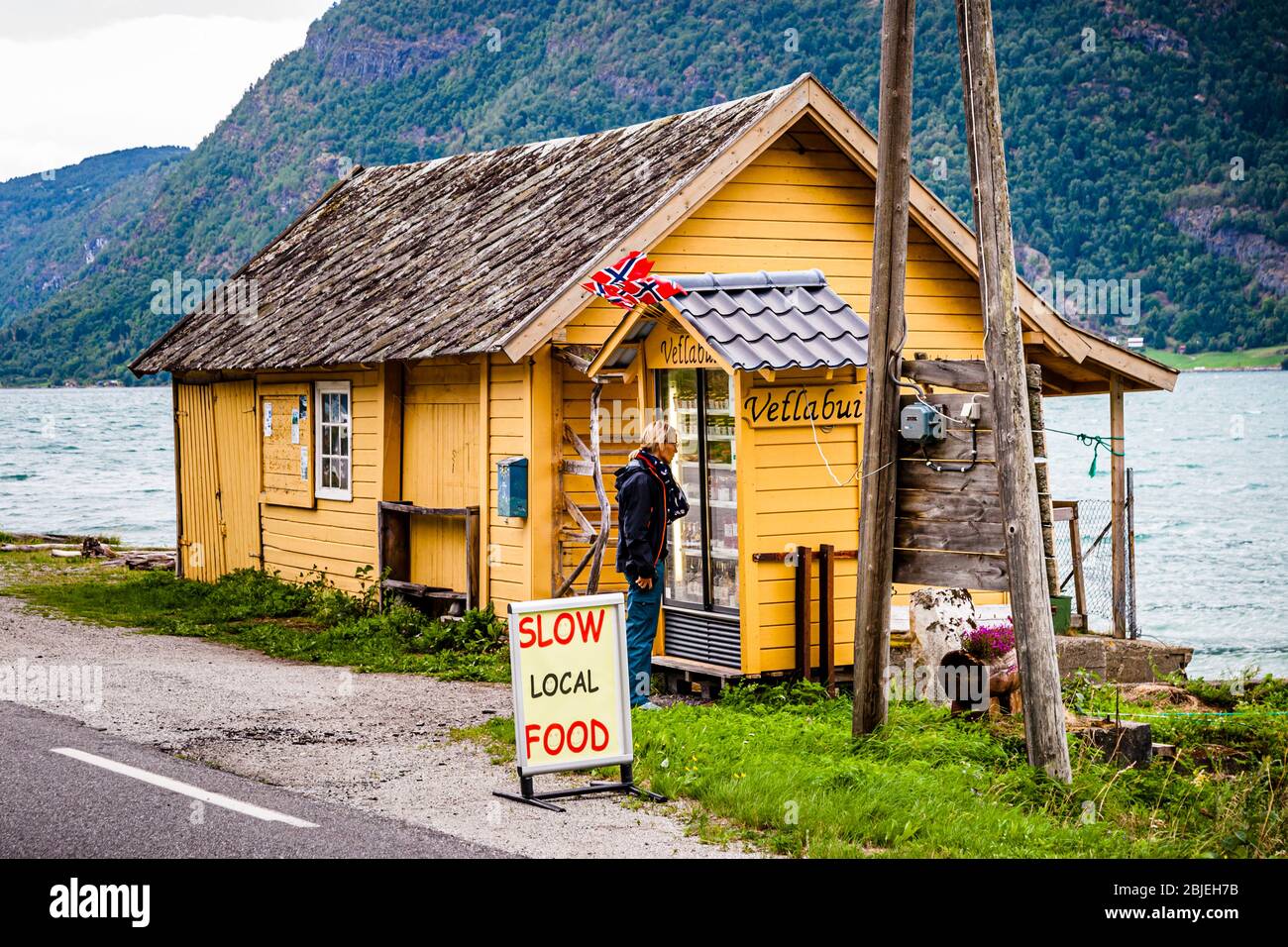 Remote Self Service Food Shop in Stryn, Norway Stock Photo