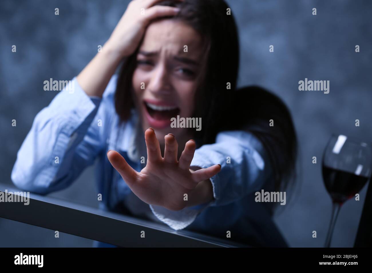 Woman depressed despair abused hi-res stock photography and images - Alamy