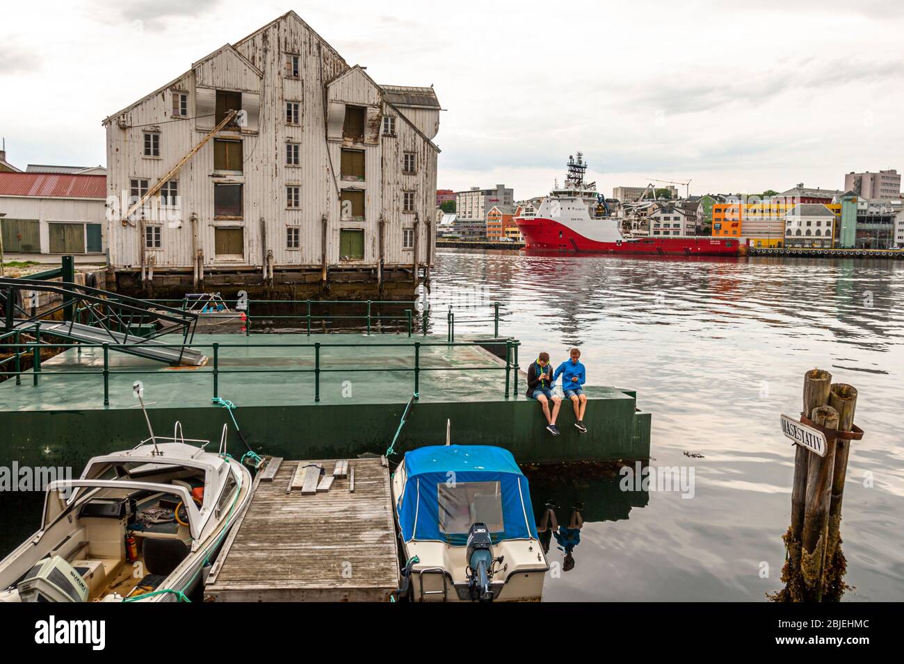 Sea Harbour in Kristiansund, Norway Stock Photo