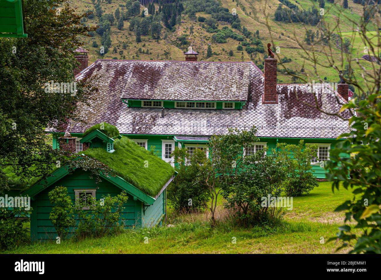 Singerheimen with Sod Roof in Olden, Stryn, Norway Stock Photo Alamy