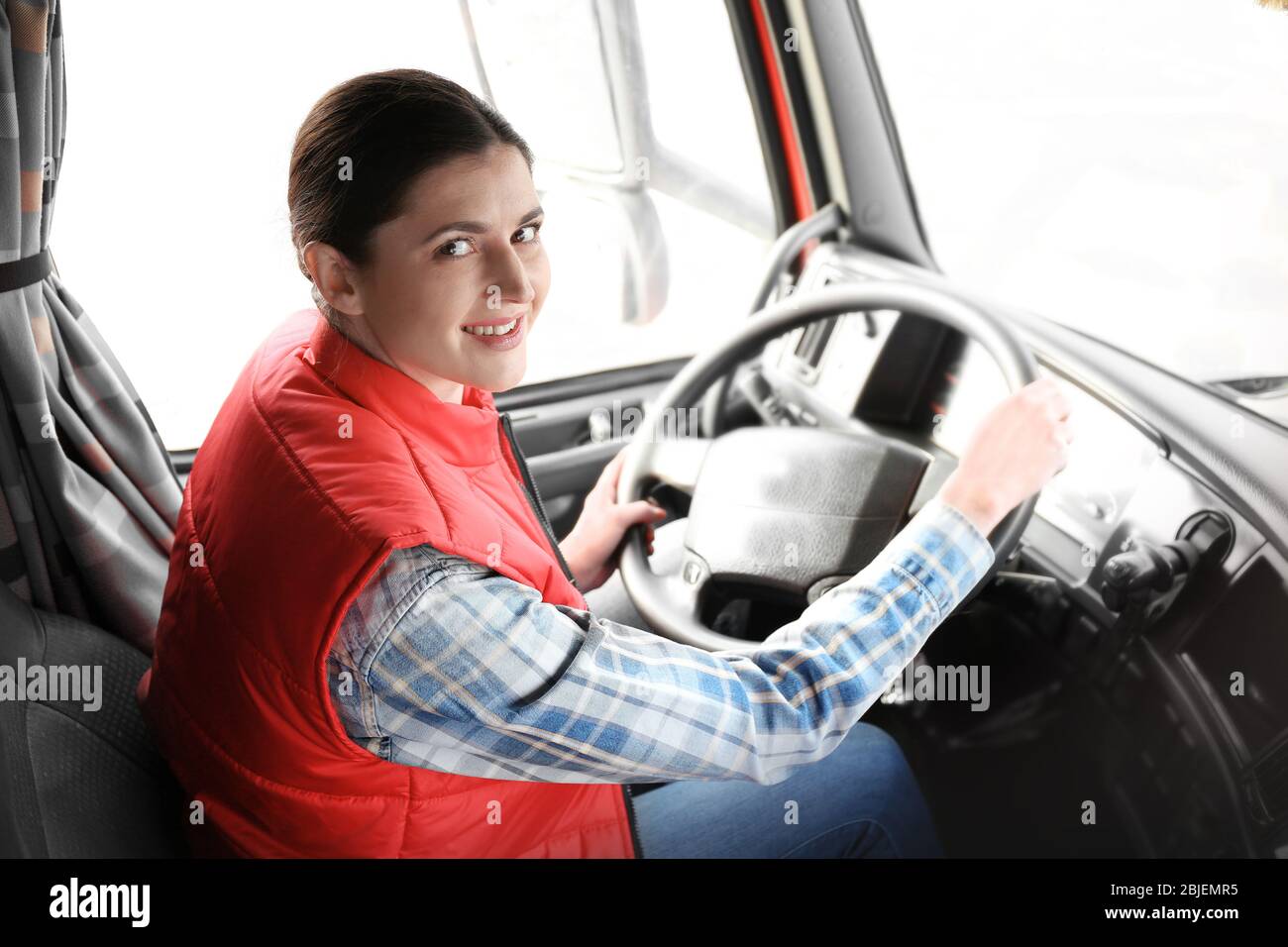 Driver in cabin big modern hi-res stock photography and images - Alamy