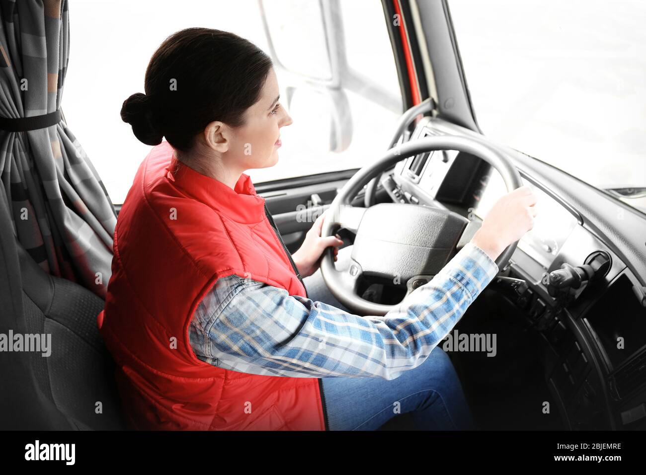 Driver in cabin big modern hi-res stock photography and images - Alamy