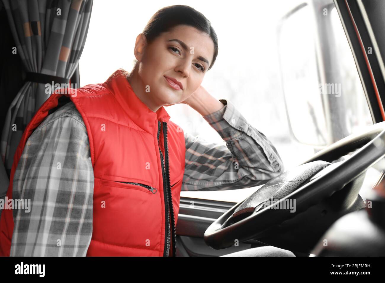 Driver in cabin big modern hi-res stock photography and images - Alamy