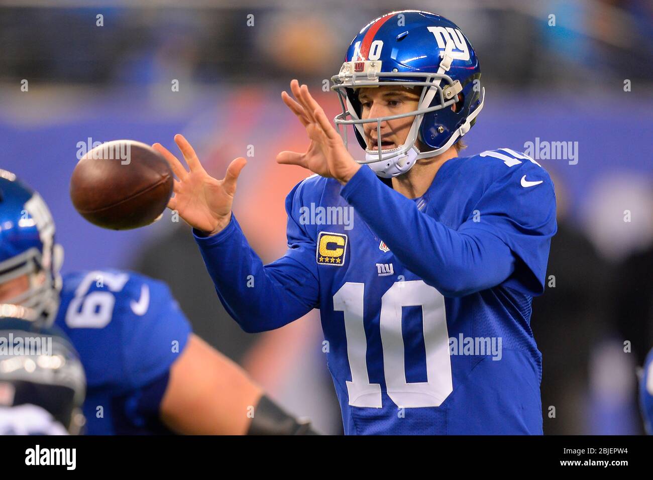 December 15, 2013: New York Giants quarterback Eli Manning (10) during the second half of a NFL game between the Seattle Seahawks and the New York Gia Stock Photo