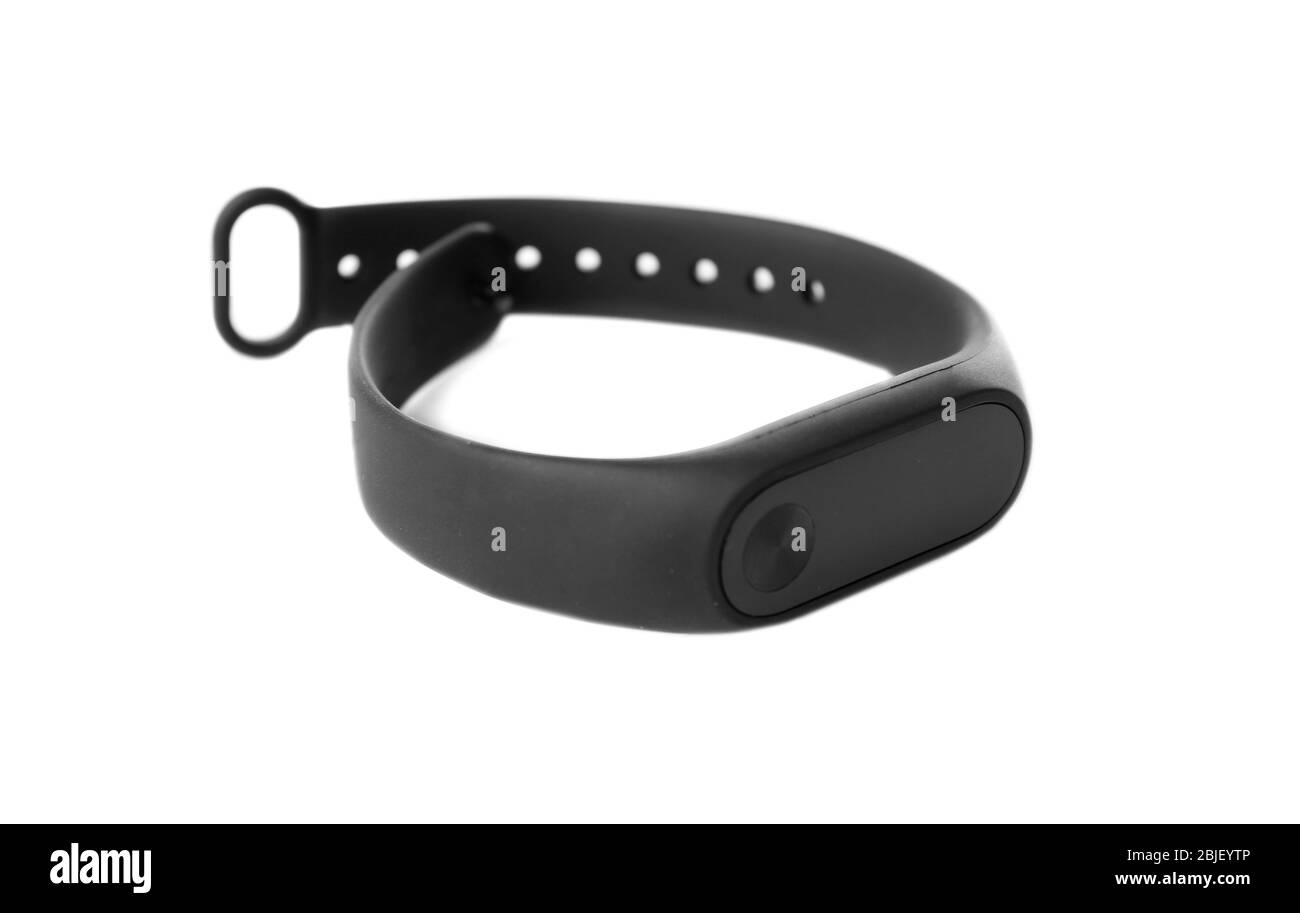 Fitness tracker isolated on white Stock Photo Alamy