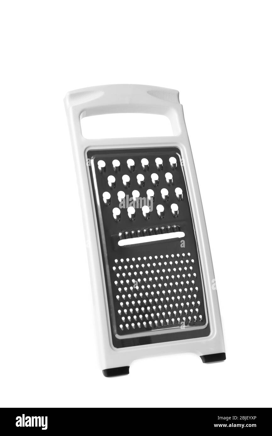 Cheese grater isolated on white Stock Photo Alamy