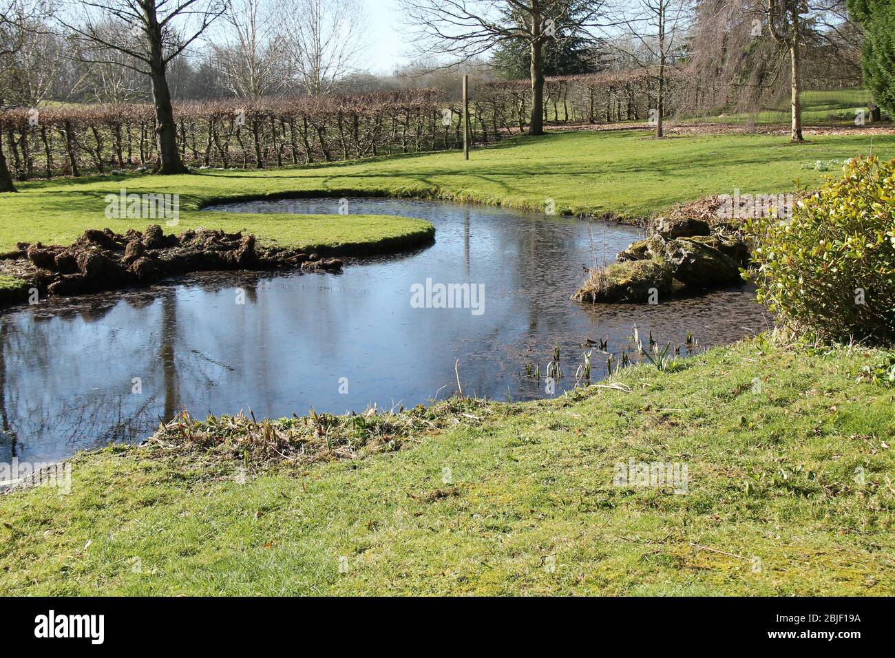 A Small Garden Lake in a Large Country Garden Stock Photo - Alamy