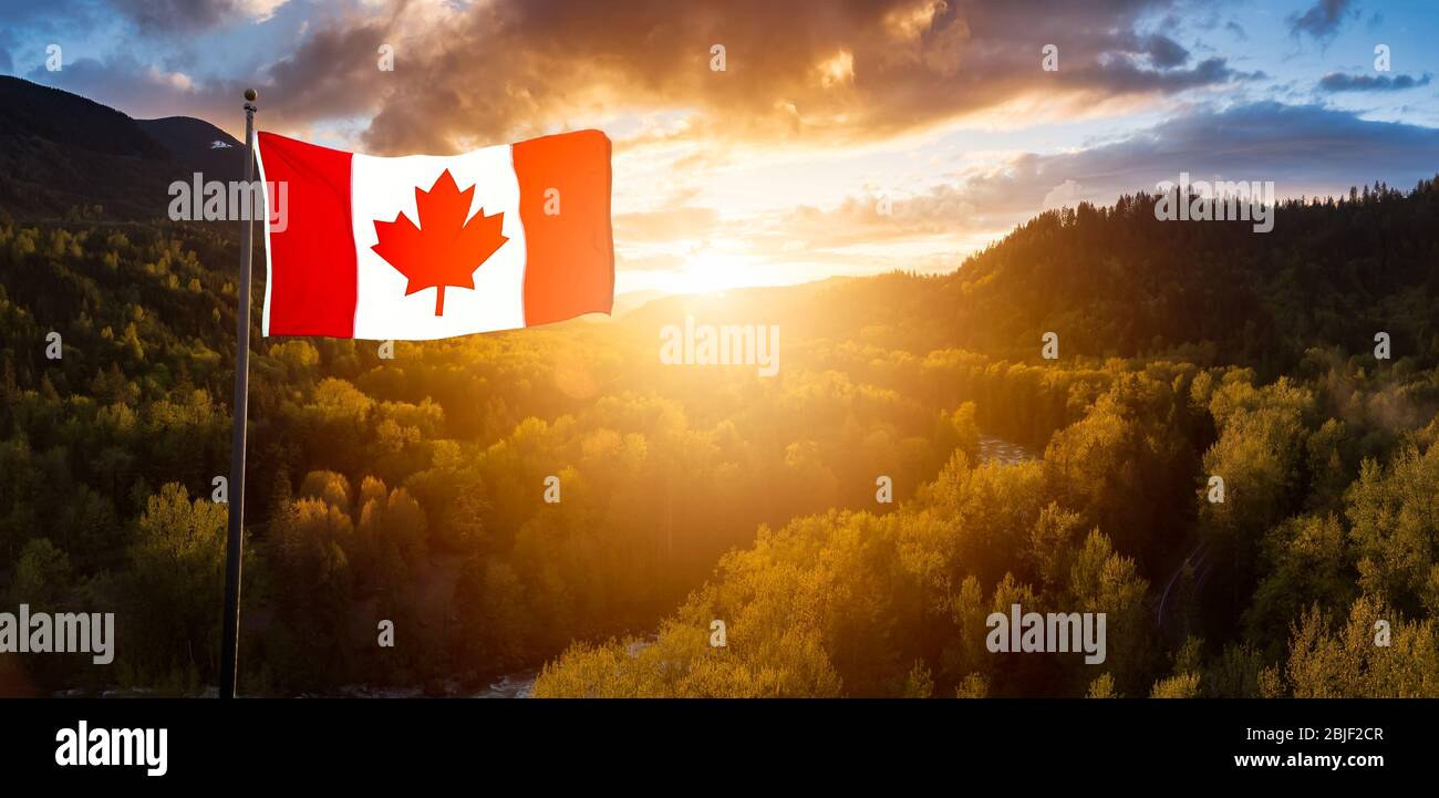 Aerial view canadian flag hi-res stock photography and images - Alamy