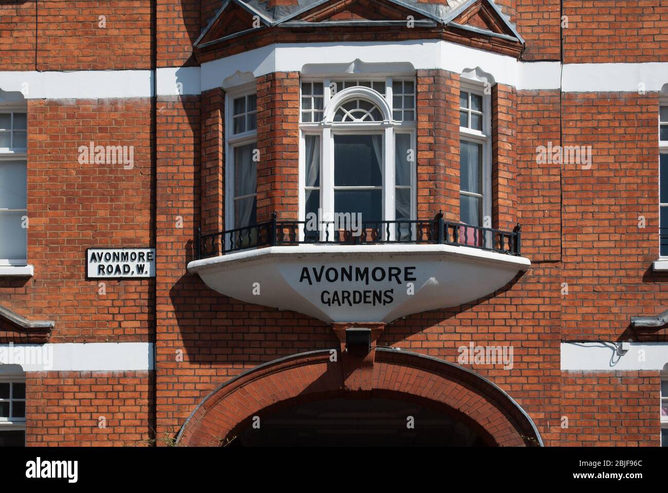 Red Brick Victorian Architecture Decorative Bay Window Avonmore Gardens