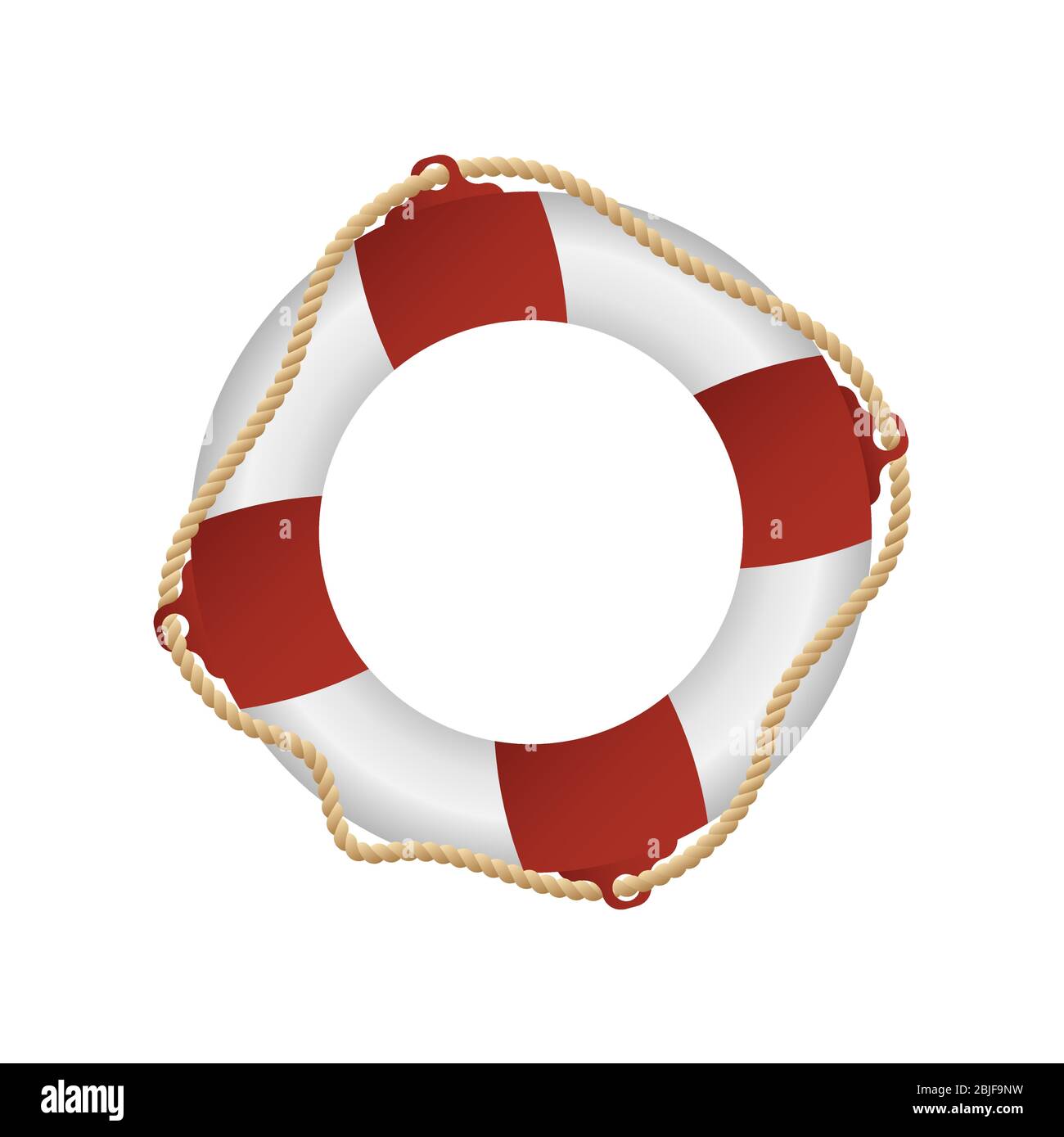 Rescue life buoy isolated cartoon design. Drowning rescue equipment vector illustration in flat style. Help or assistance concept Stock Vector