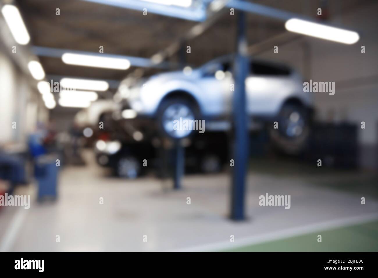 Blurred view of car service Stock Photo