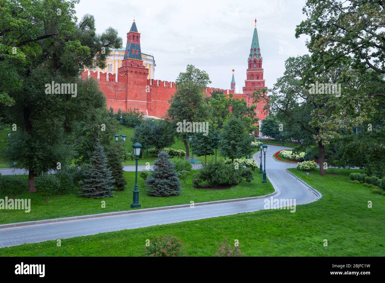 Outside Kremlin walls in Moscow Russia Stock Photo