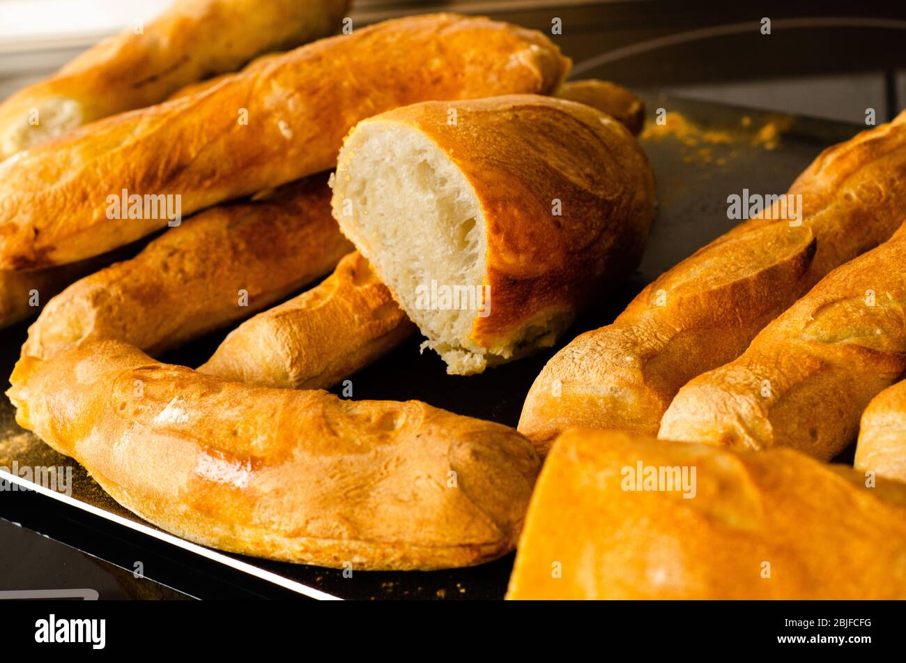 Group of fresh French baguette bread Stock Photo - Alamy