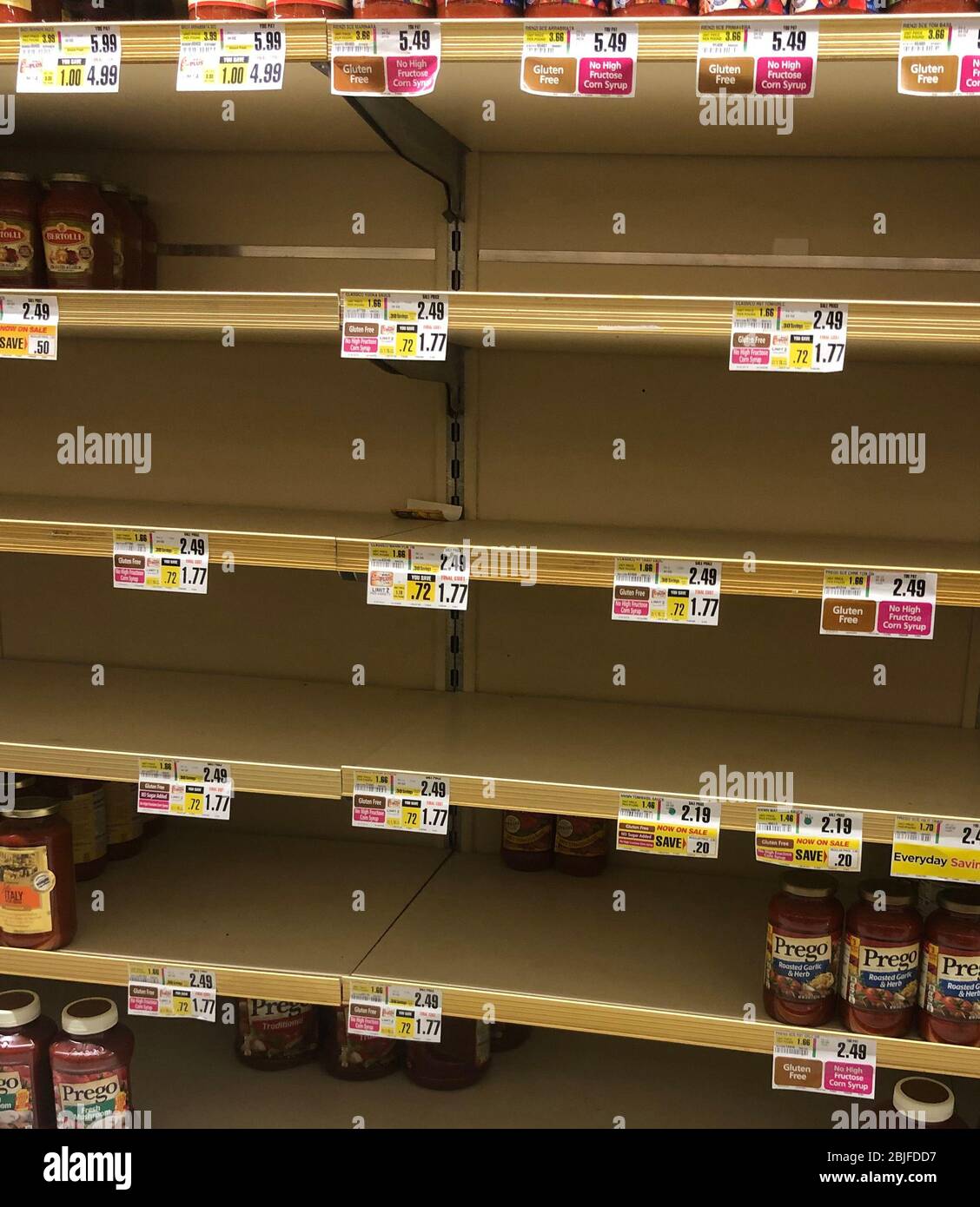 Empty Shelves at ShopRite grocery story in Tom's River, NJ, USA