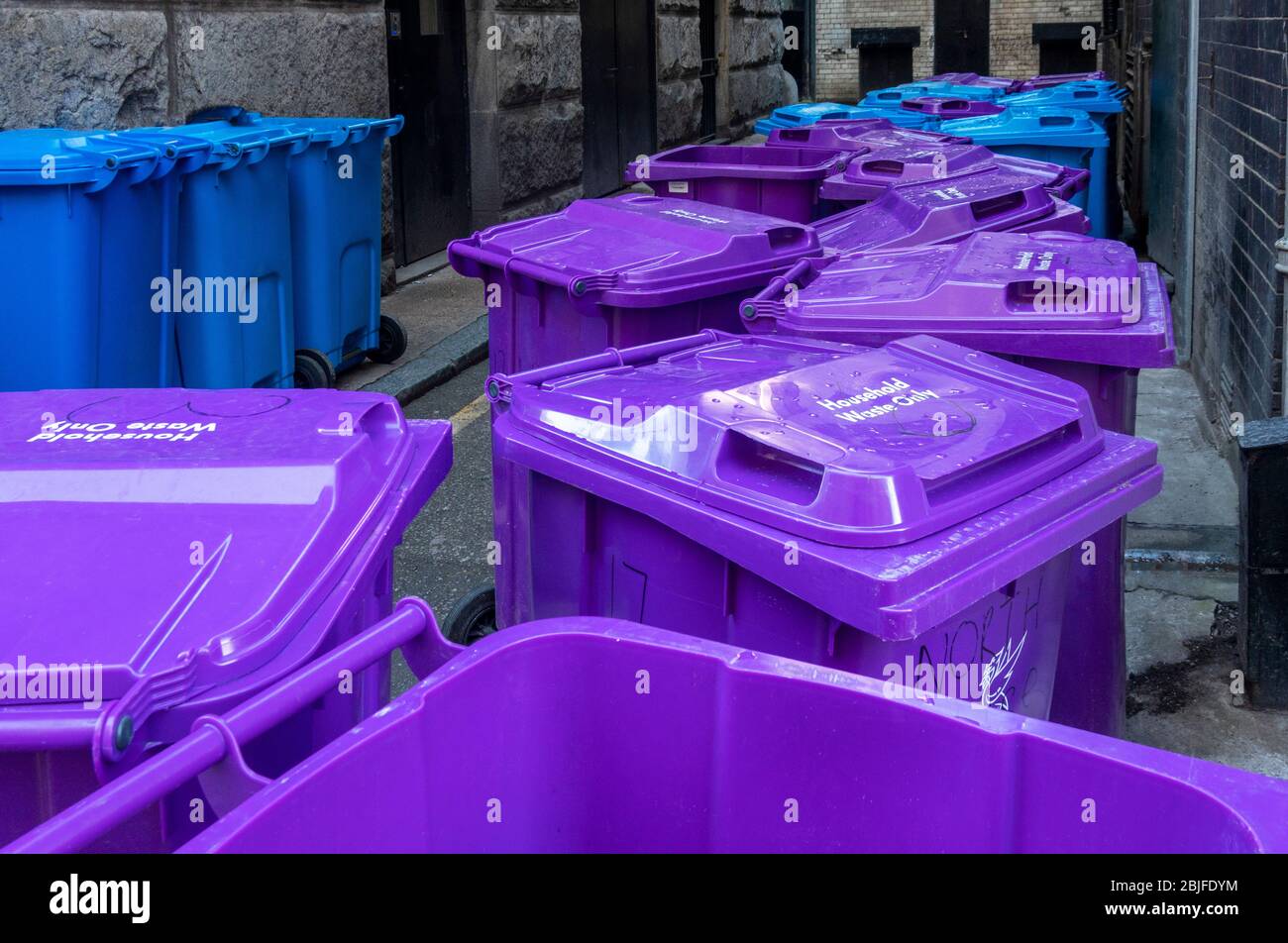 Household waste bins Liverpool Stock Photo Alamy