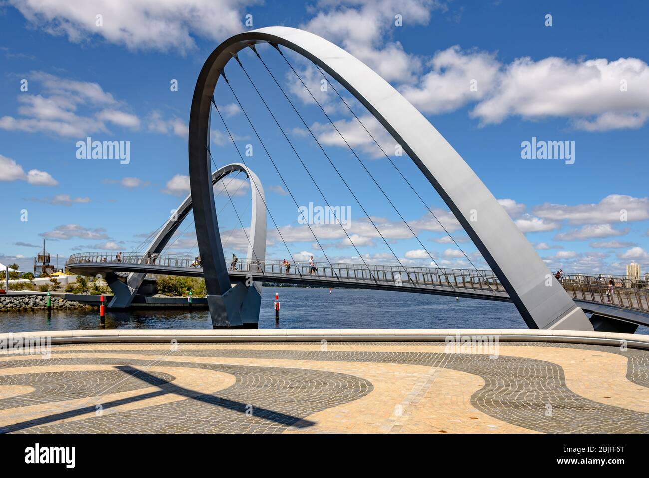 The Elizabeth Quay Bridge in Perth, Western Australia Stock Photo - Alamy