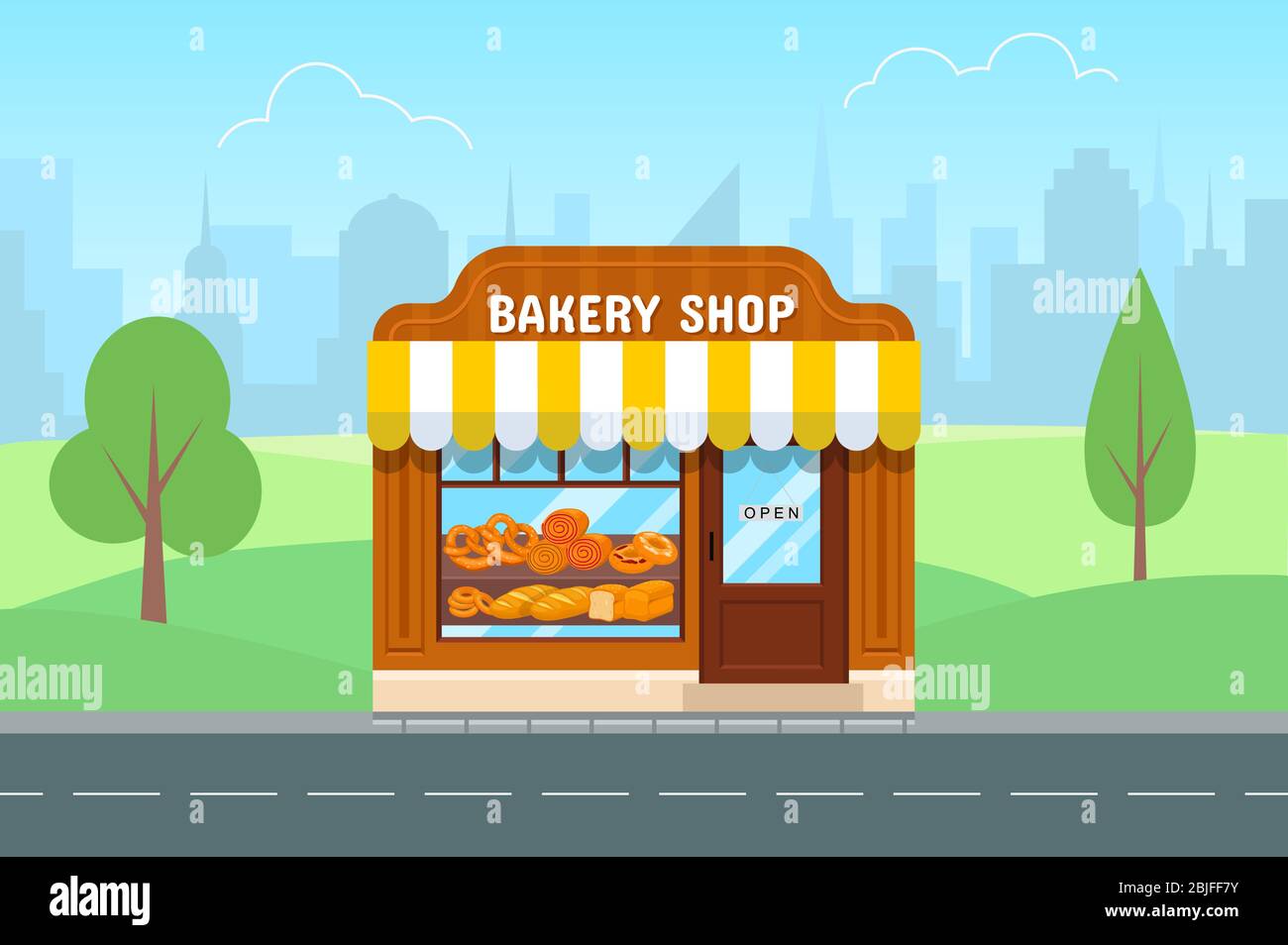Bakery store in flat style Stock Vector Image & Art - Alamy