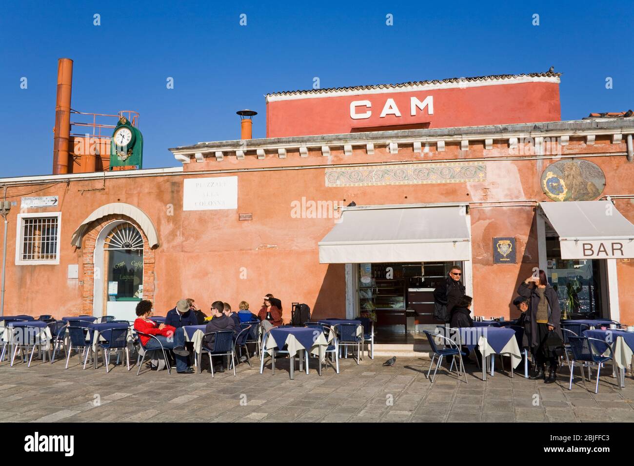 Cafe in glass factory on Murano Island, Venice, Italy, Europe Stock