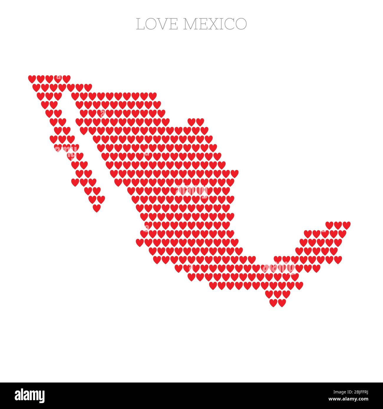 Mexico country map made from love heart halftone pattern Stock Vector ...