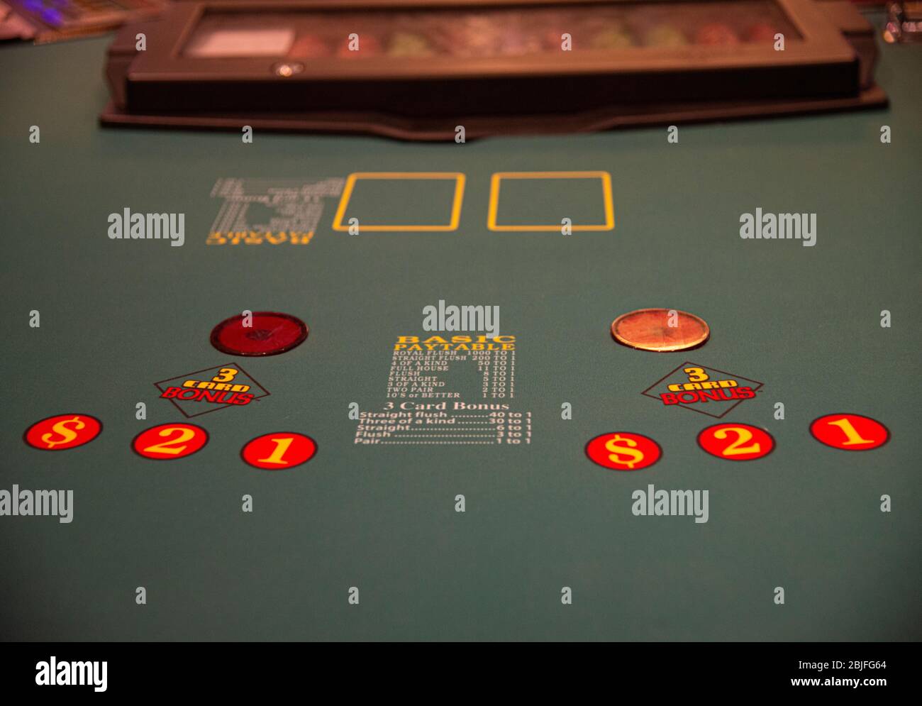 Poker Table in a casino Stock Photo