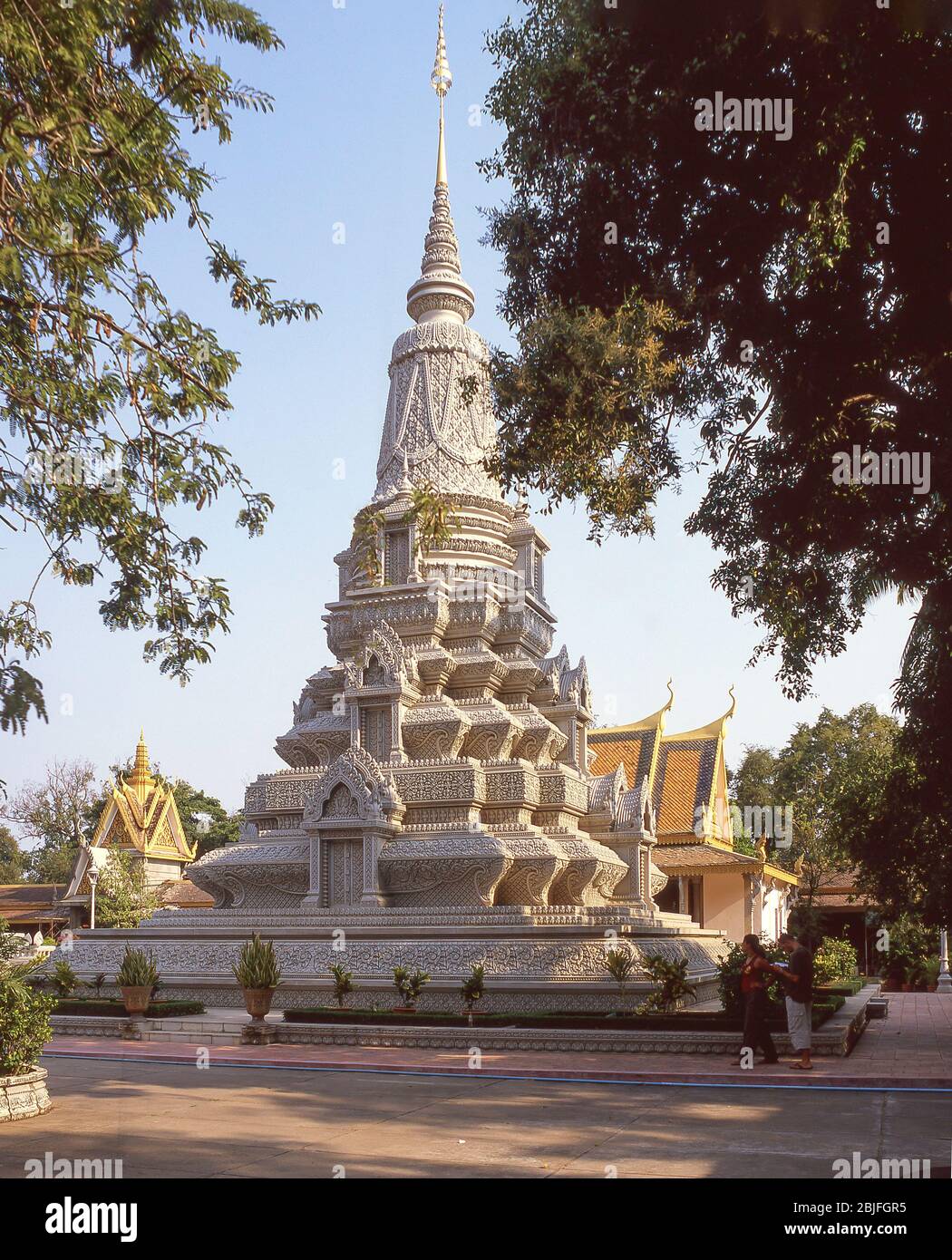 Buddist Stupa in Phnom Penh Royal Palace Complex, Phnom Penh, Kingdom of Cambodia Stock Photo