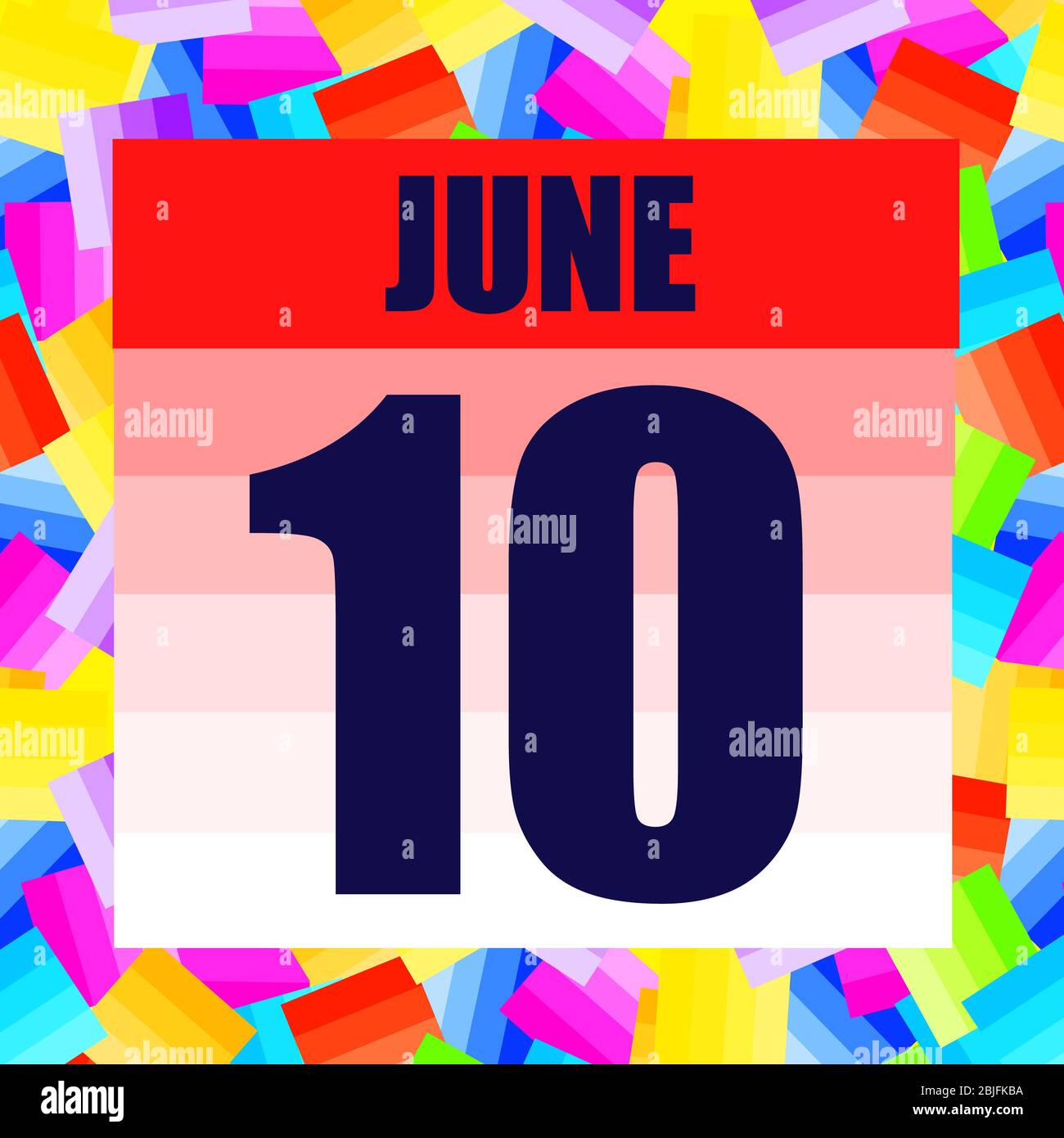 June 10 icon. For planning important day. Banner for holidays and